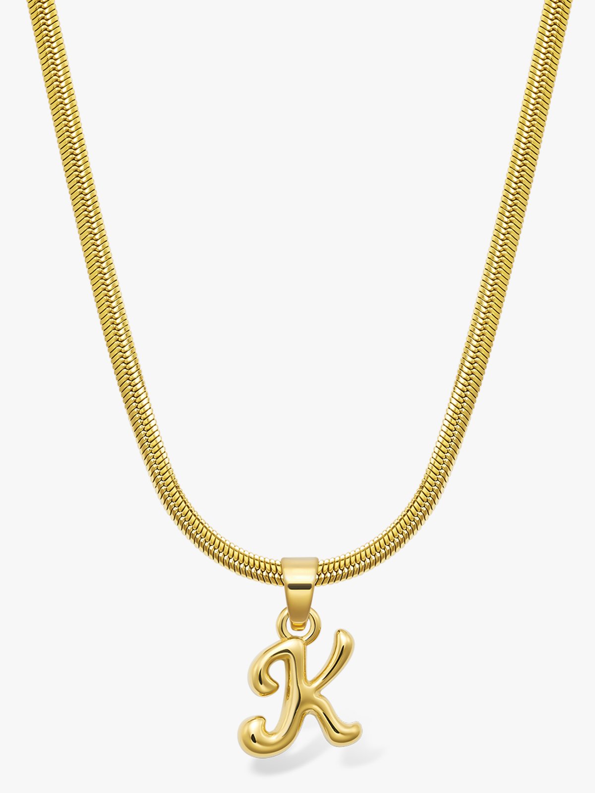 Who Is She Bone Letter Necklace Gold Gold / Bokstav: K