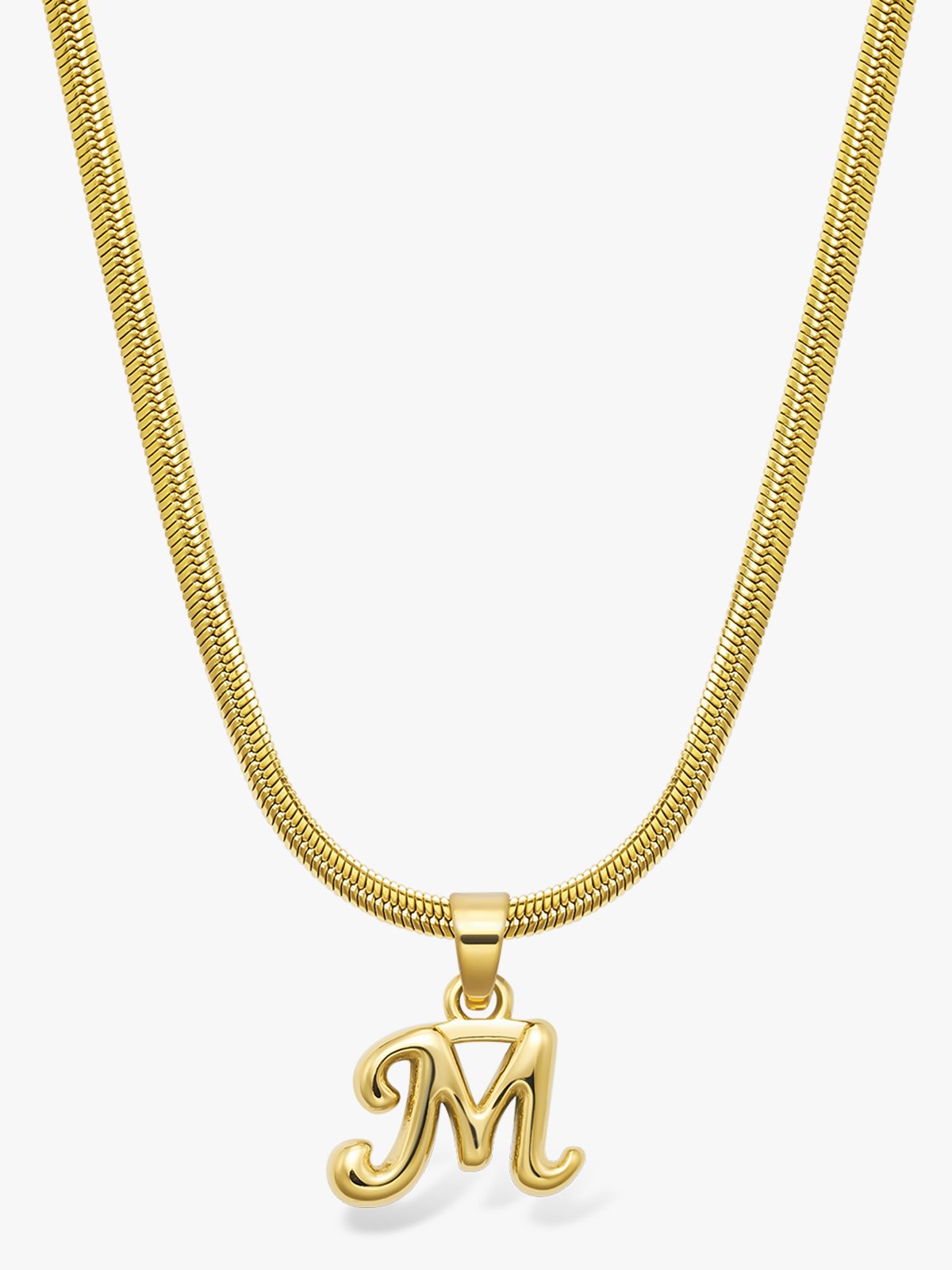 Who Is She Bone Letter Necklace Gold Gold / Bokstav: M