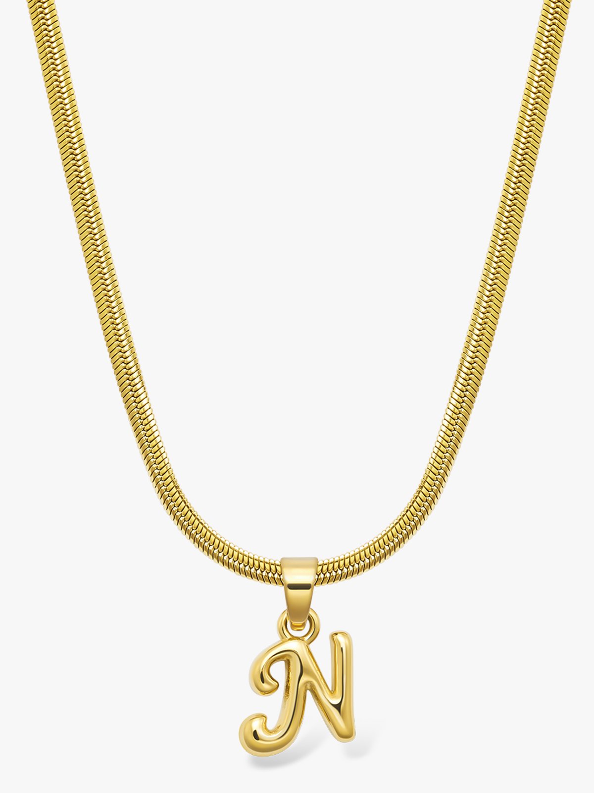 Who Is She Bone Letter Necklace Gold Gold / Bokstav: N