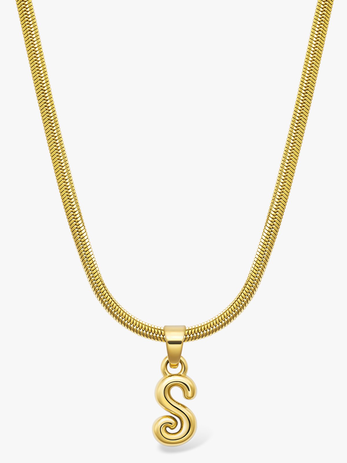 Who Is She Bone Letter Necklace Gold Gold / Bokstav: S