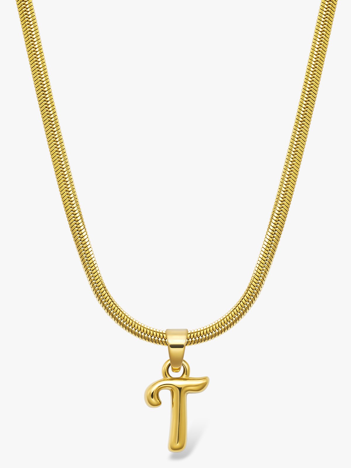 Who Is She Bone Letter Necklace Gold Gold / Bokstav: T