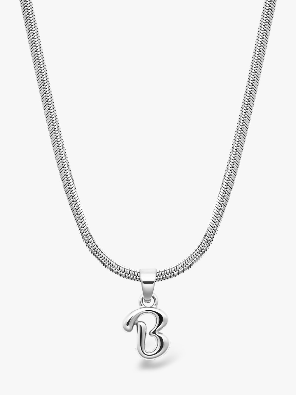 Who Is She Bone Letter Necklace Silver Silver / Bokstav: B