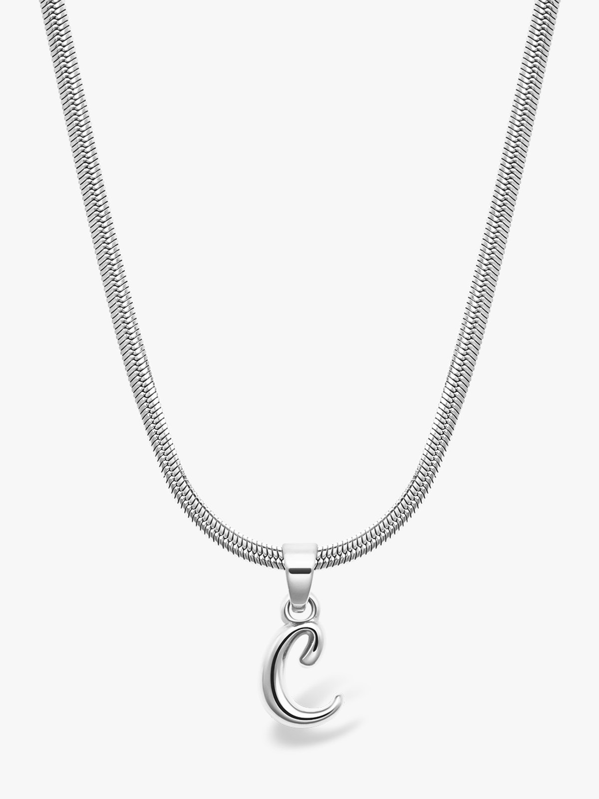 Who Is She Bone Letter Necklace Silver Silver / Bokstav: C