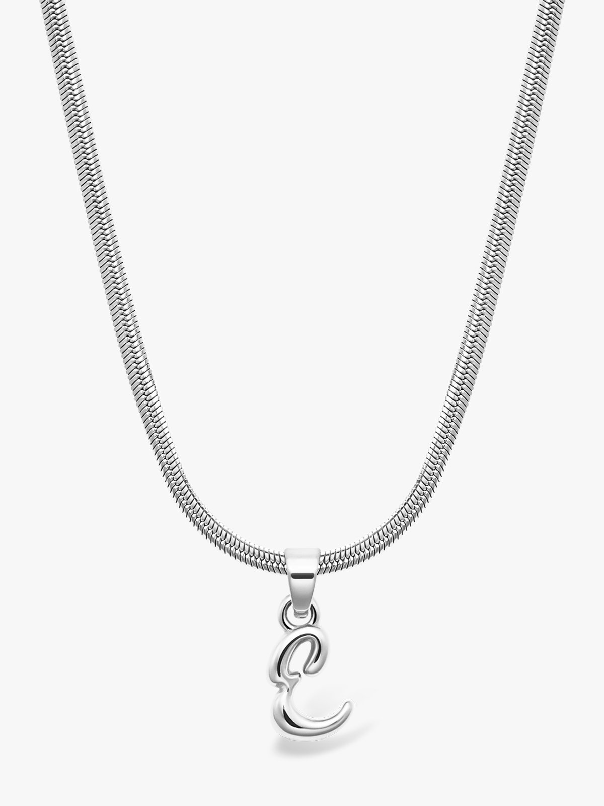 Who Is She Bone Letter Necklace Silver Silver / Bokstav: E