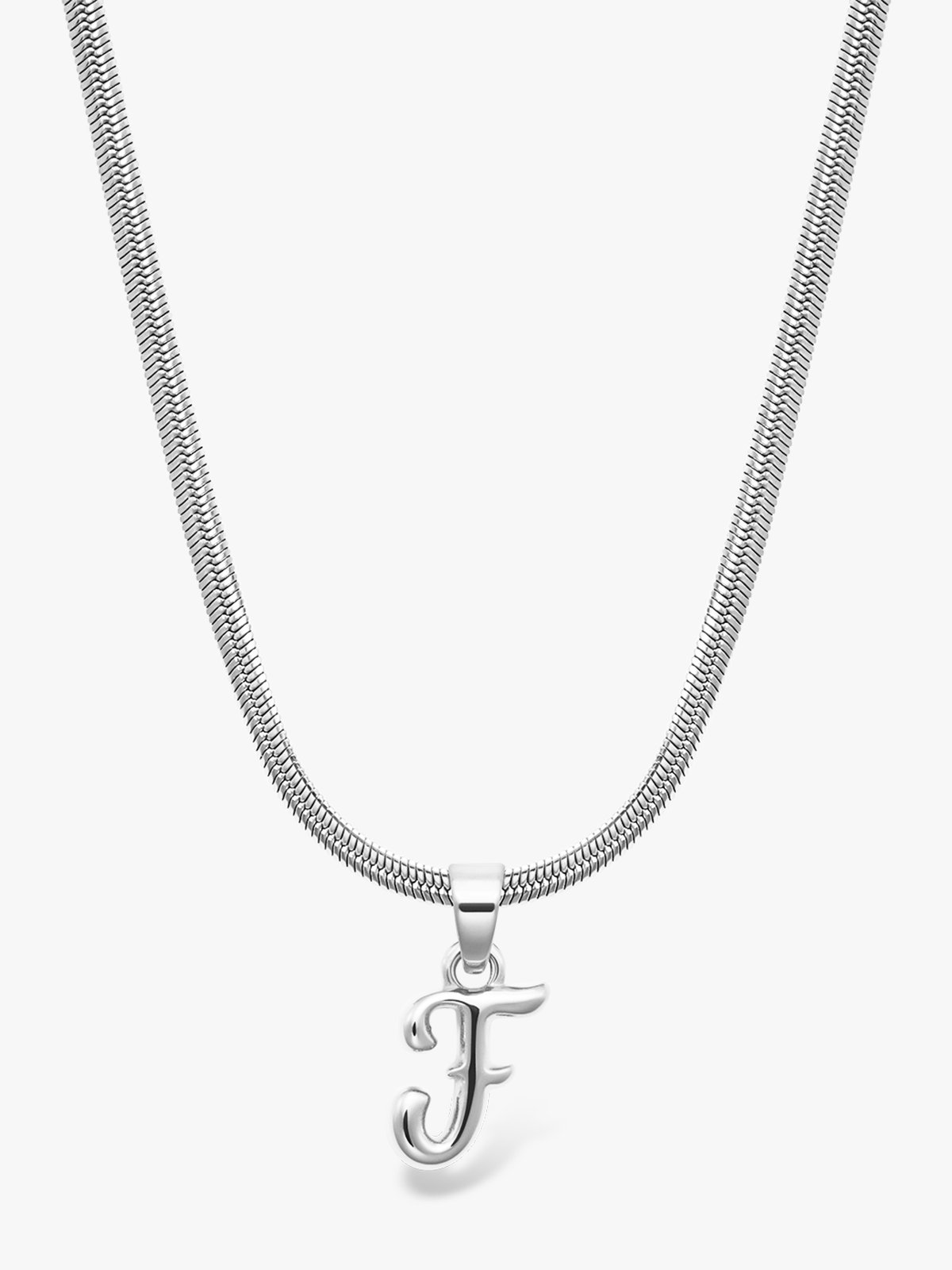 Who Is She Bone Letter Necklace Silver Silver / Bokstav: F