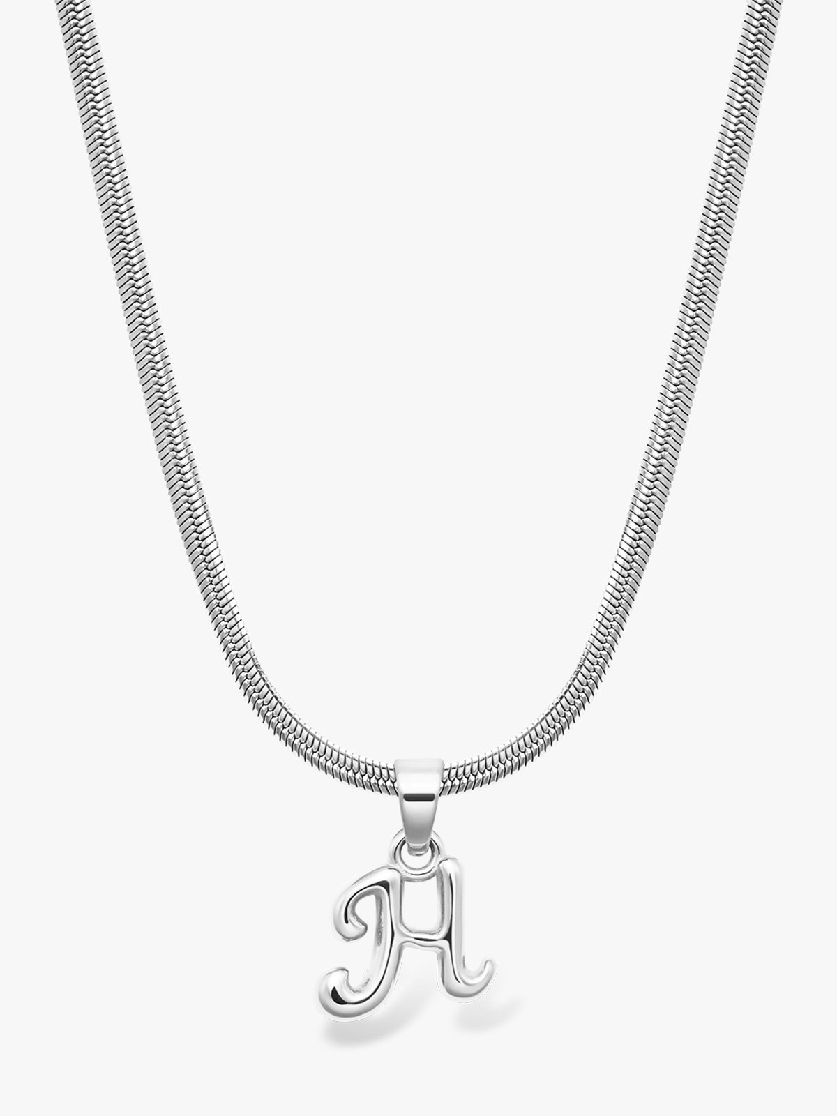 Who Is She Bone Letter Necklace Silver Silver / Bokstav: H