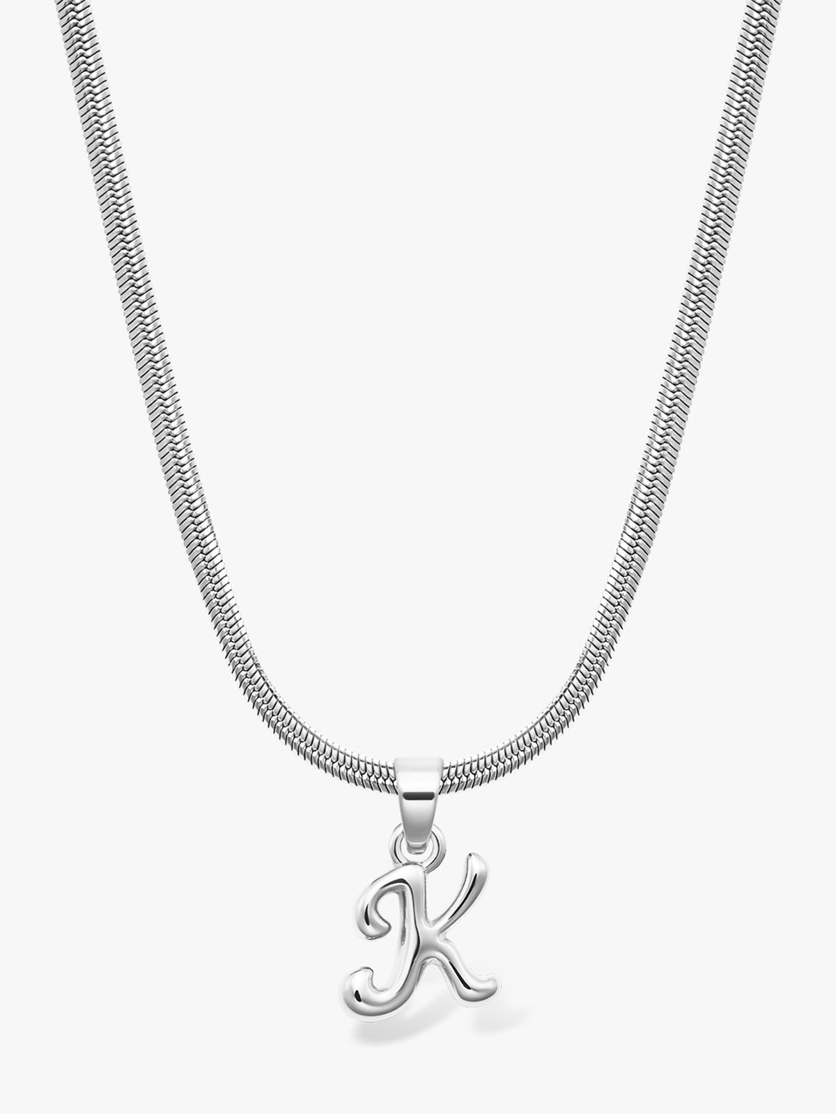 Who Is She Bone Letter Necklace Silver Silver / Bokstav: K