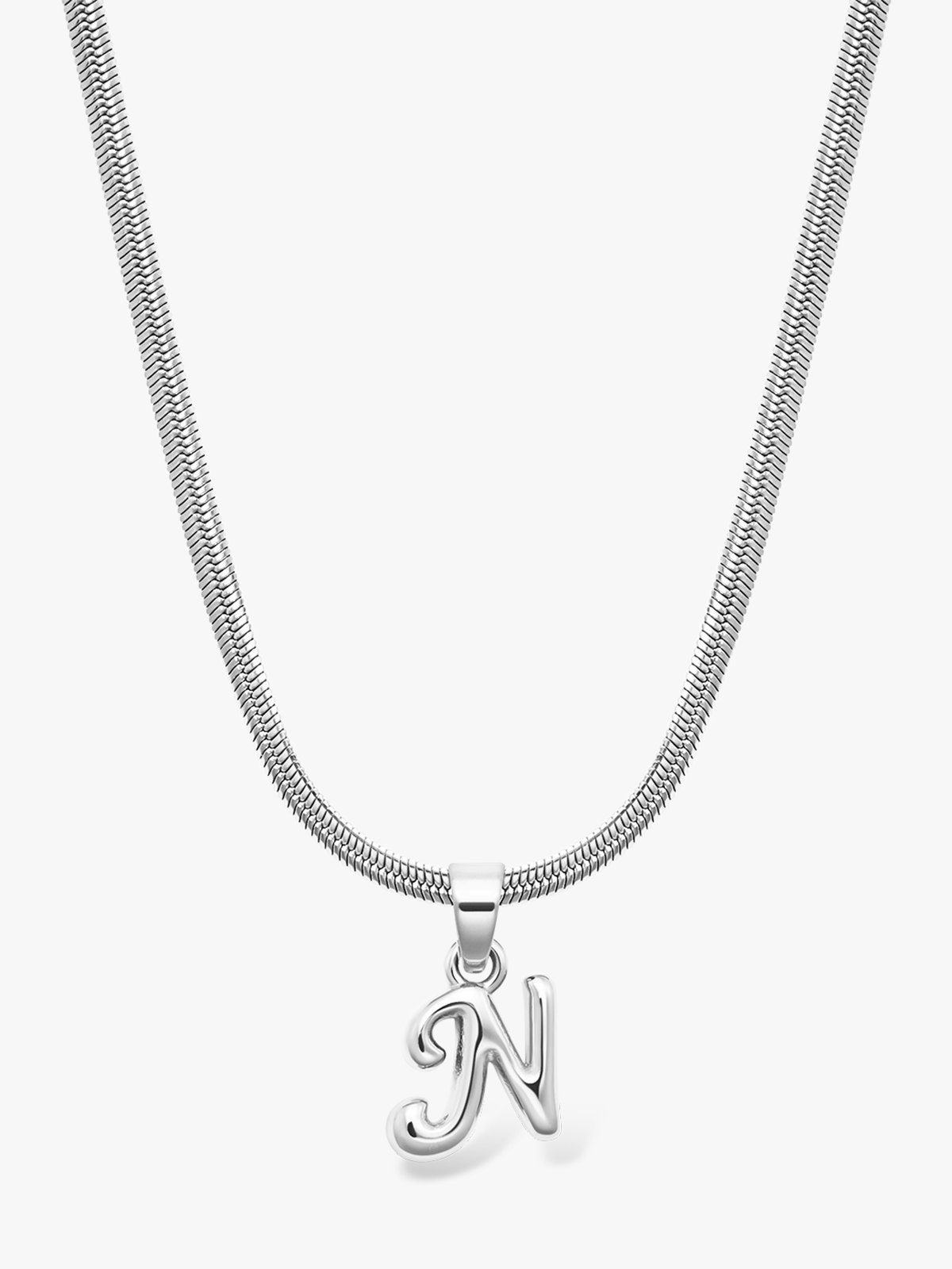 Who Is She Bone Letter Necklace Silver Silver / Bokstav: N
