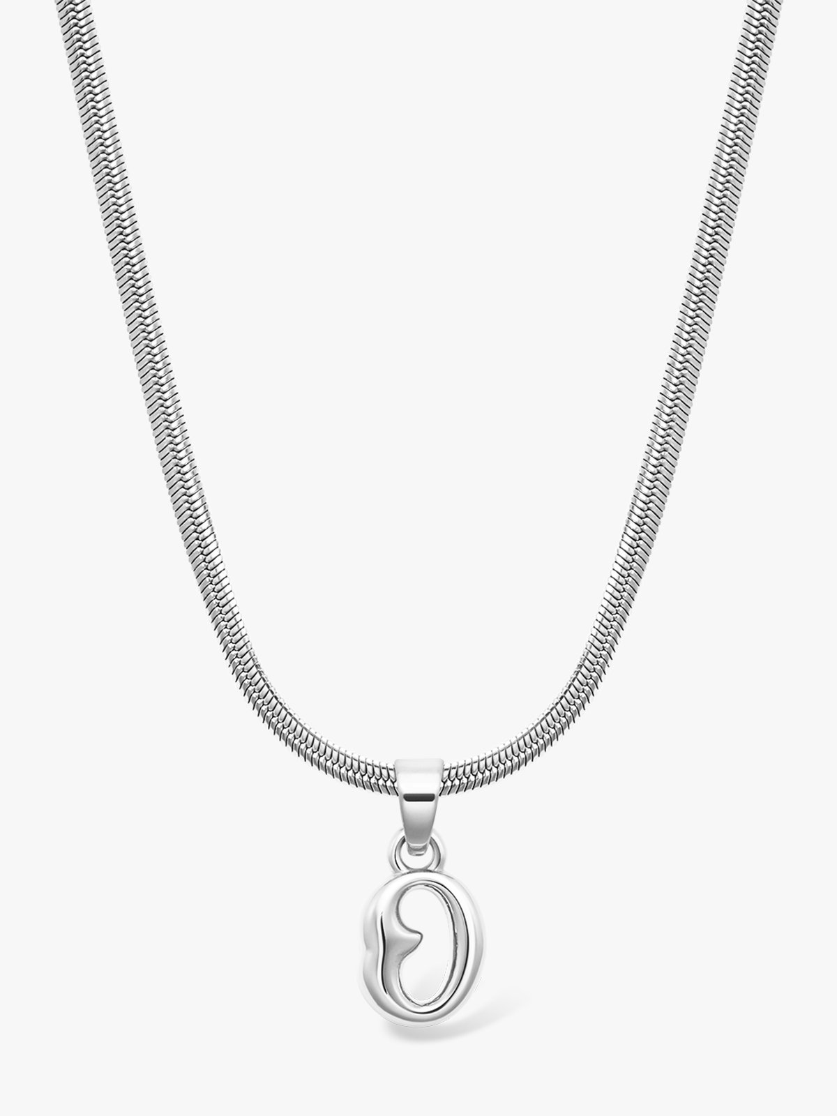 Who Is She Bone Letter Necklace Silver Silver / Bokstav: O