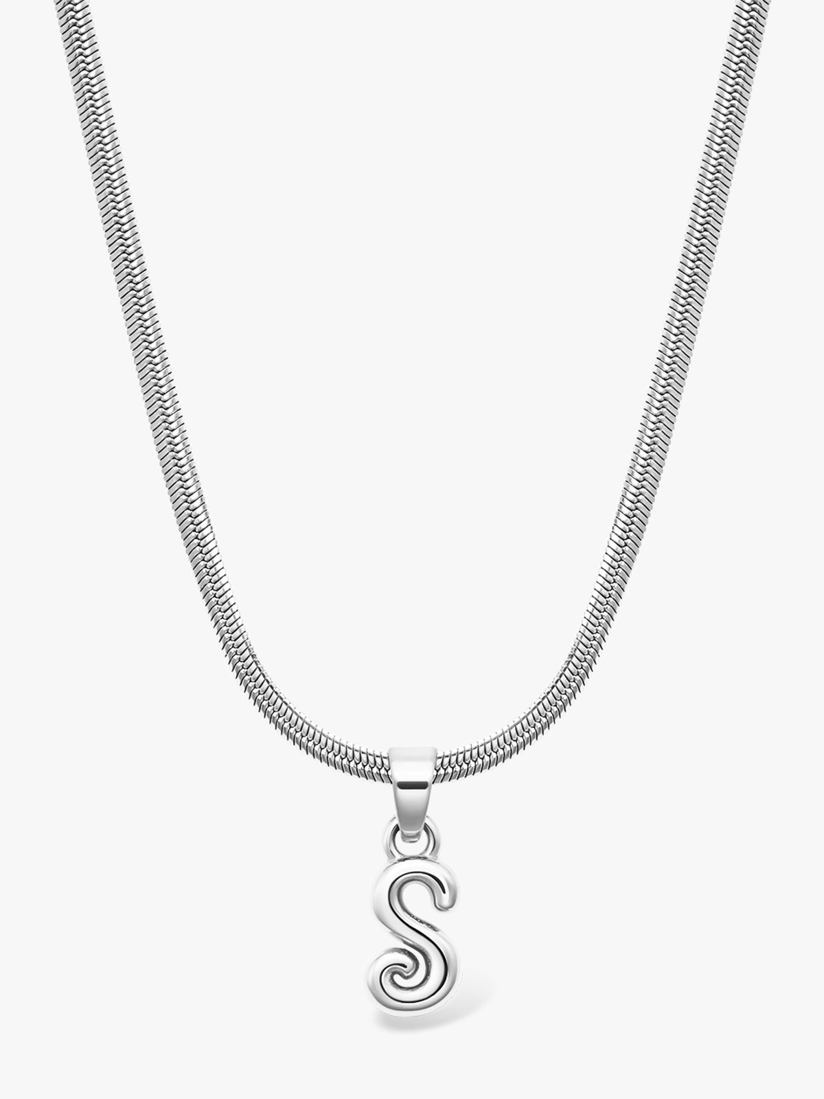 Who Is She Bone Letter Necklace Silver Silver / Bokstav: S