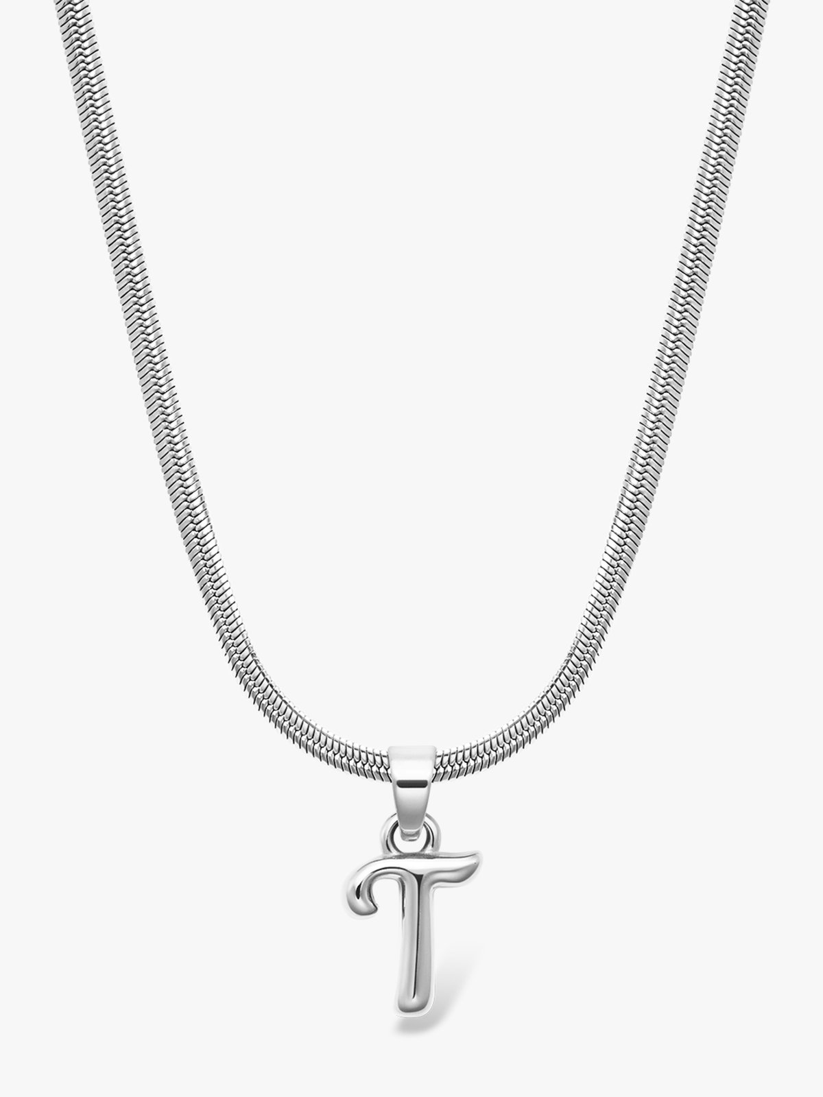 Who Is She Bone Letter Necklace Silver Silver / Bokstav: T