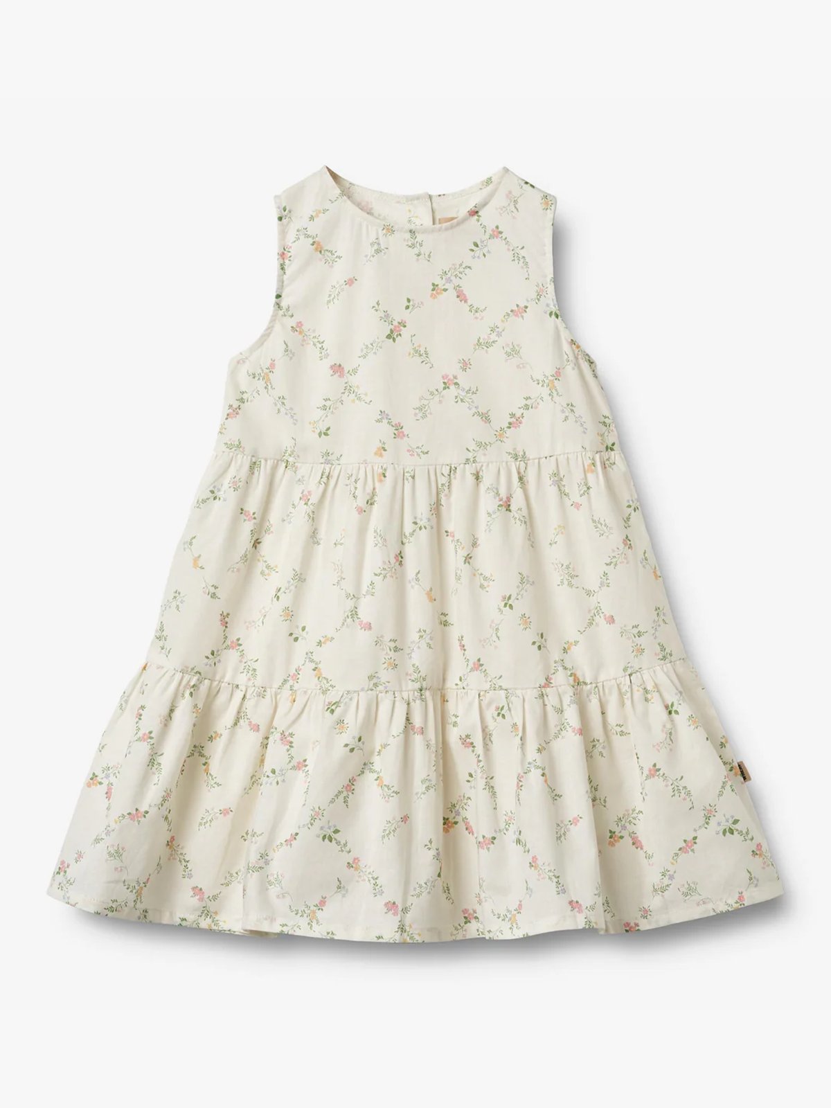 Wheat Dress Luise ivory checked flowers