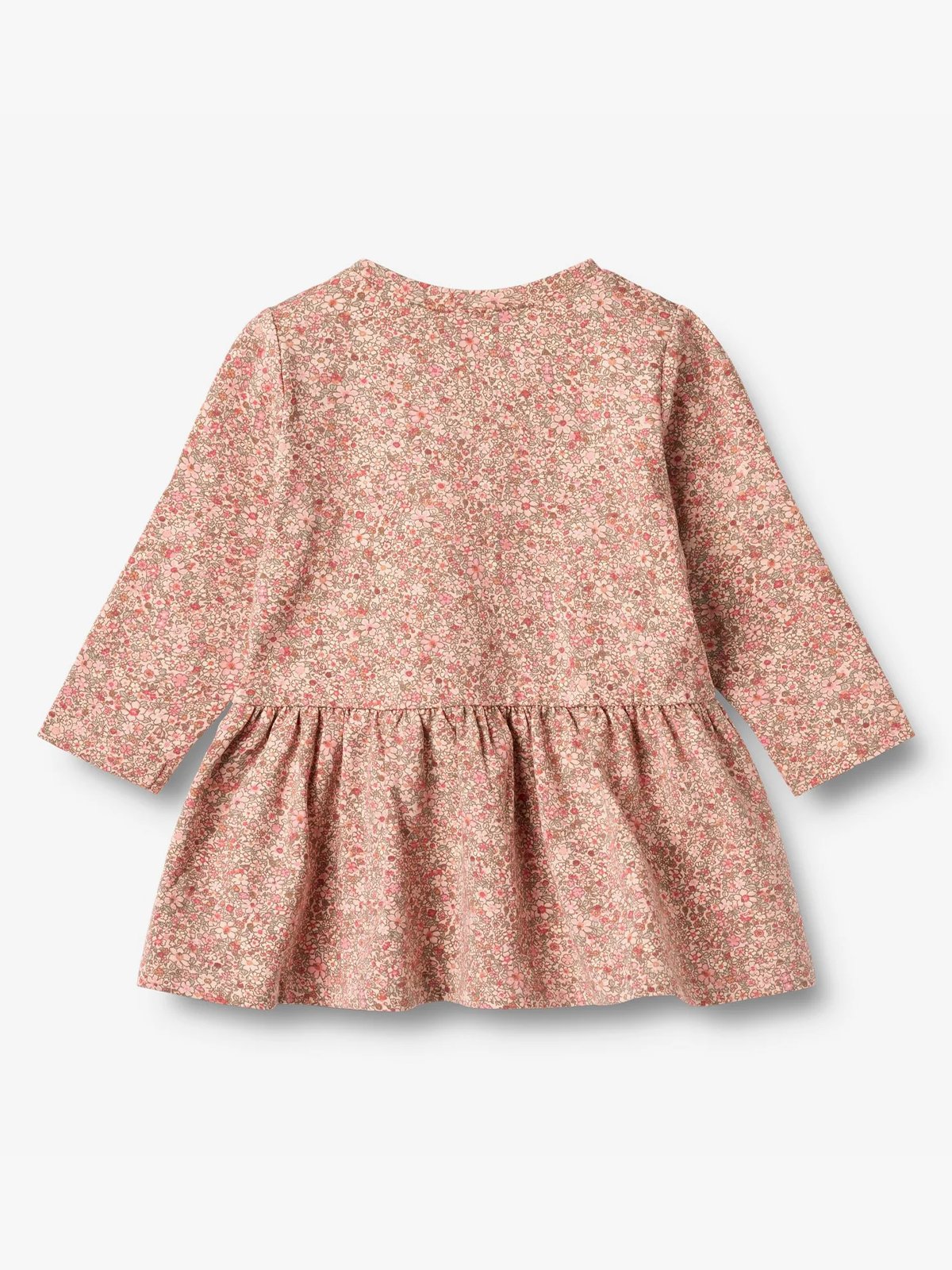 Wheat Jersey Dress Long Sleeve Bessie Rose Dust Flower Meadow