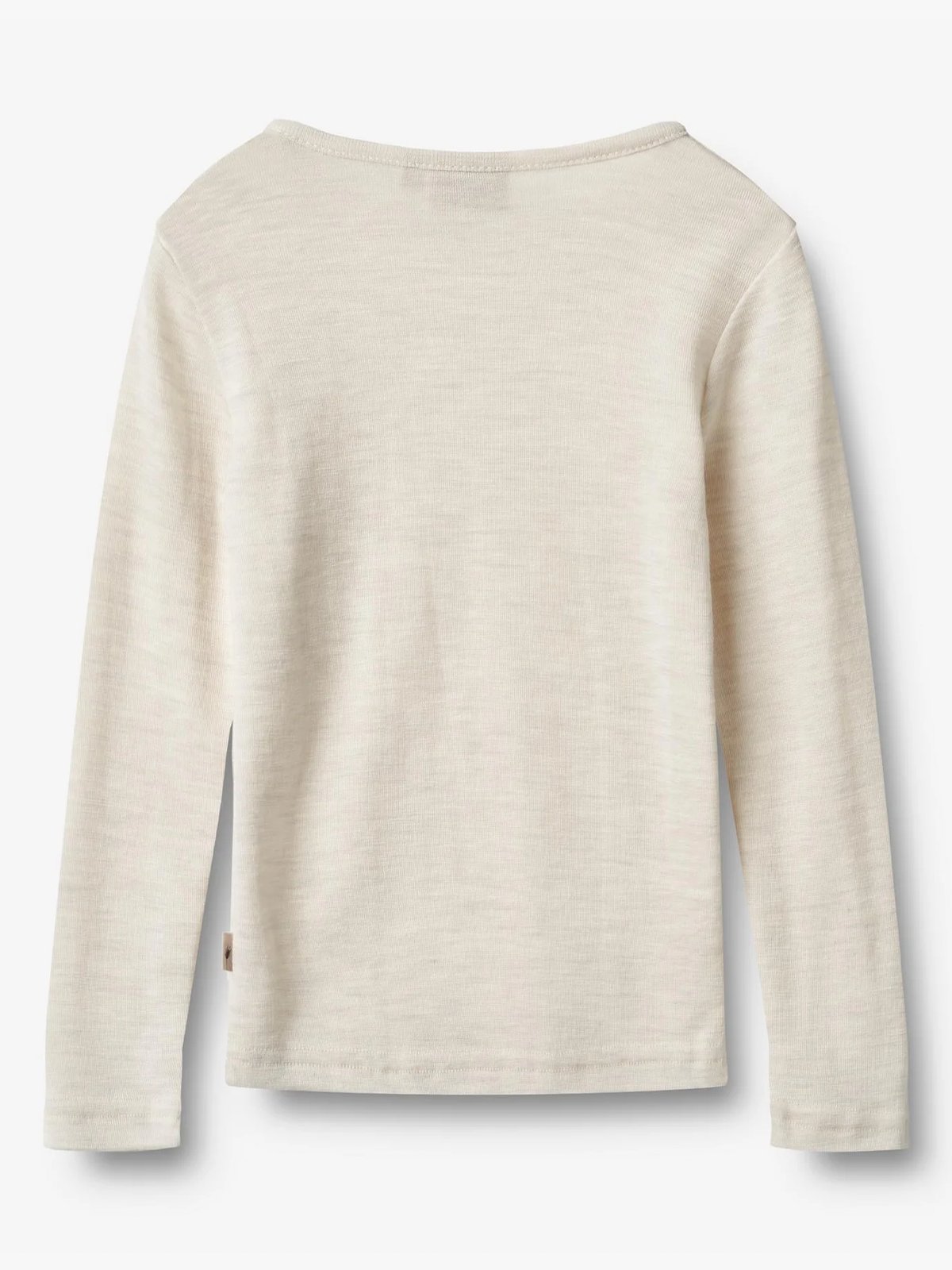 Wheat Wool T-Shirt Long Sleeve Alfie Eggshell Melange