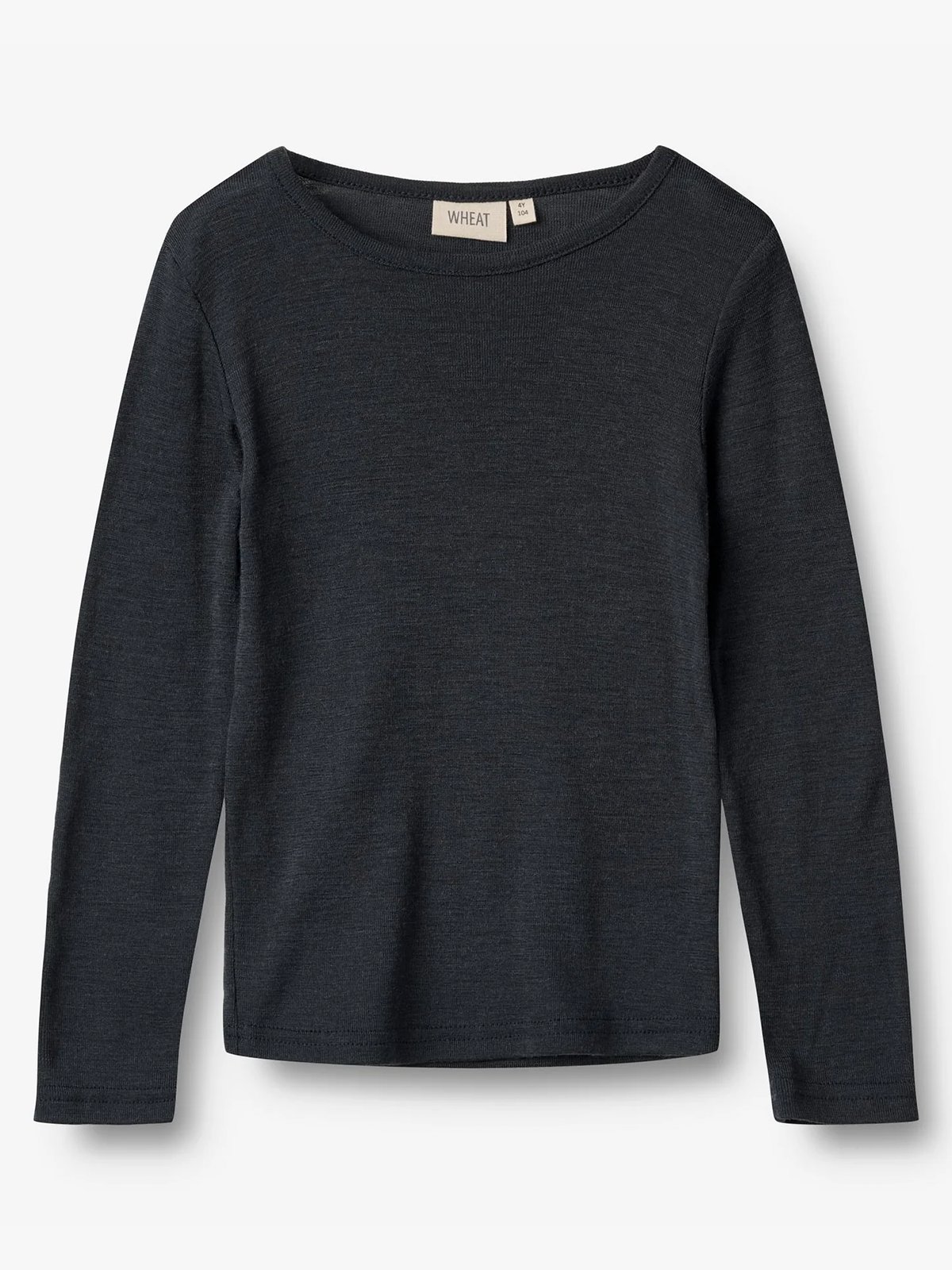 Wheat Wool T-Shirt Long Sleeve Alfie Navy