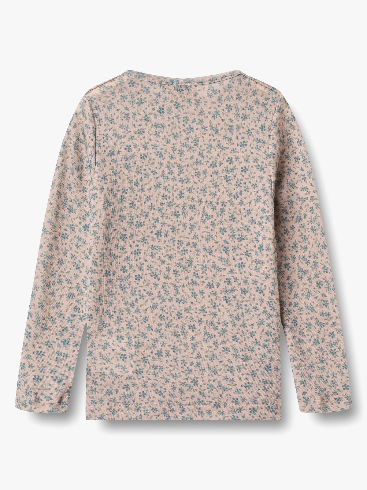Wheat Wool T-Shirt Long Sleeve Alfie Blue flowers