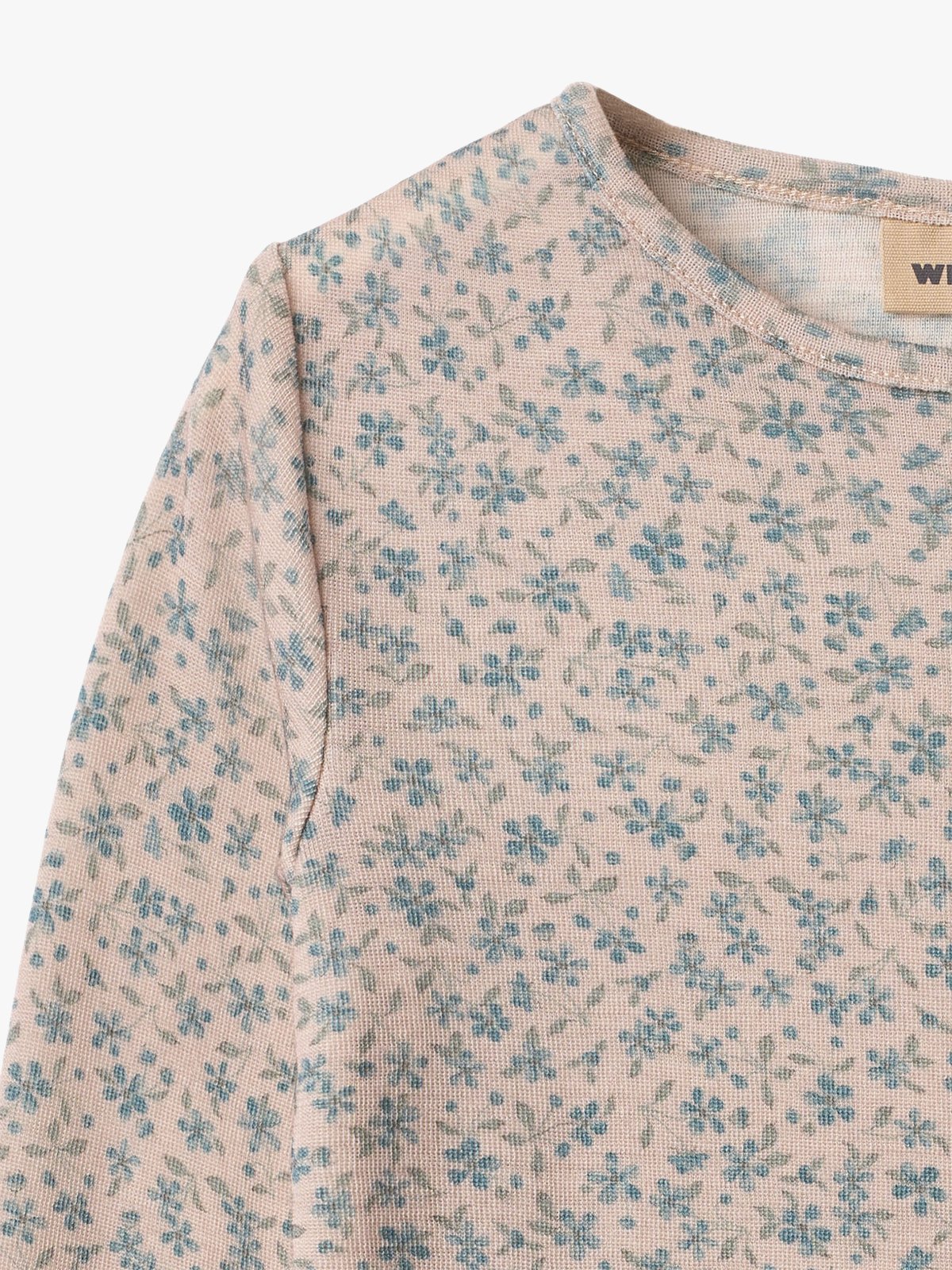Wheat Wool T-Shirt Long Sleeve Alfie Blue flowers