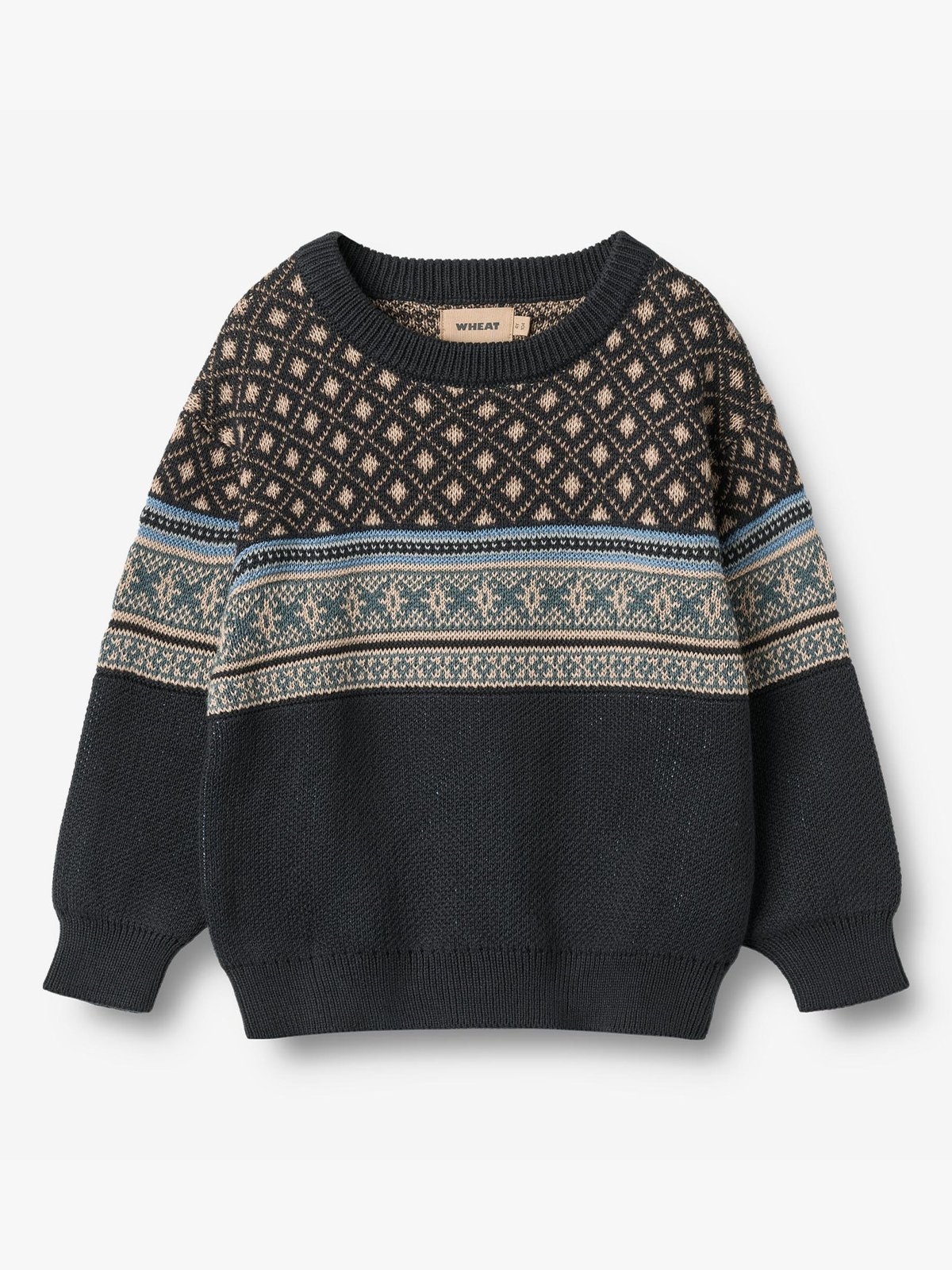 Wheat Jaquard Pullover Julius Navy