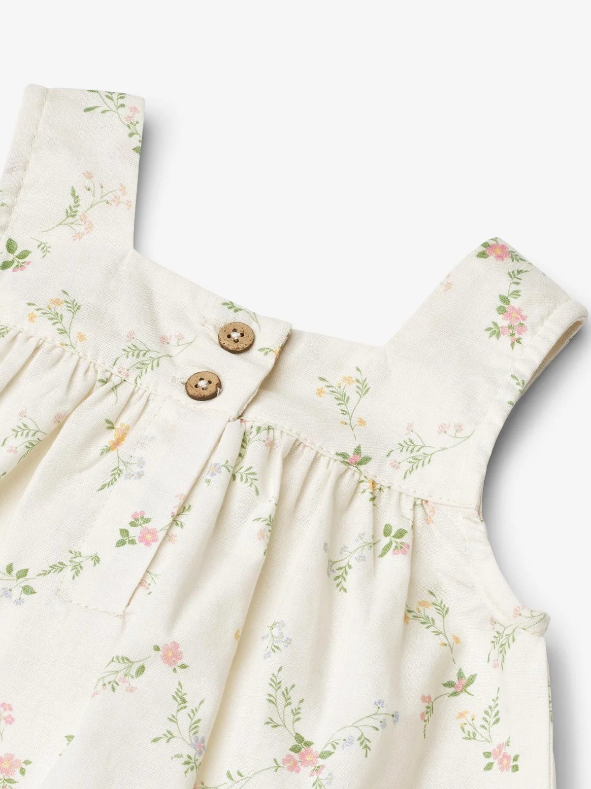 Wheat Dress Ayla Ivory Checked Flowers