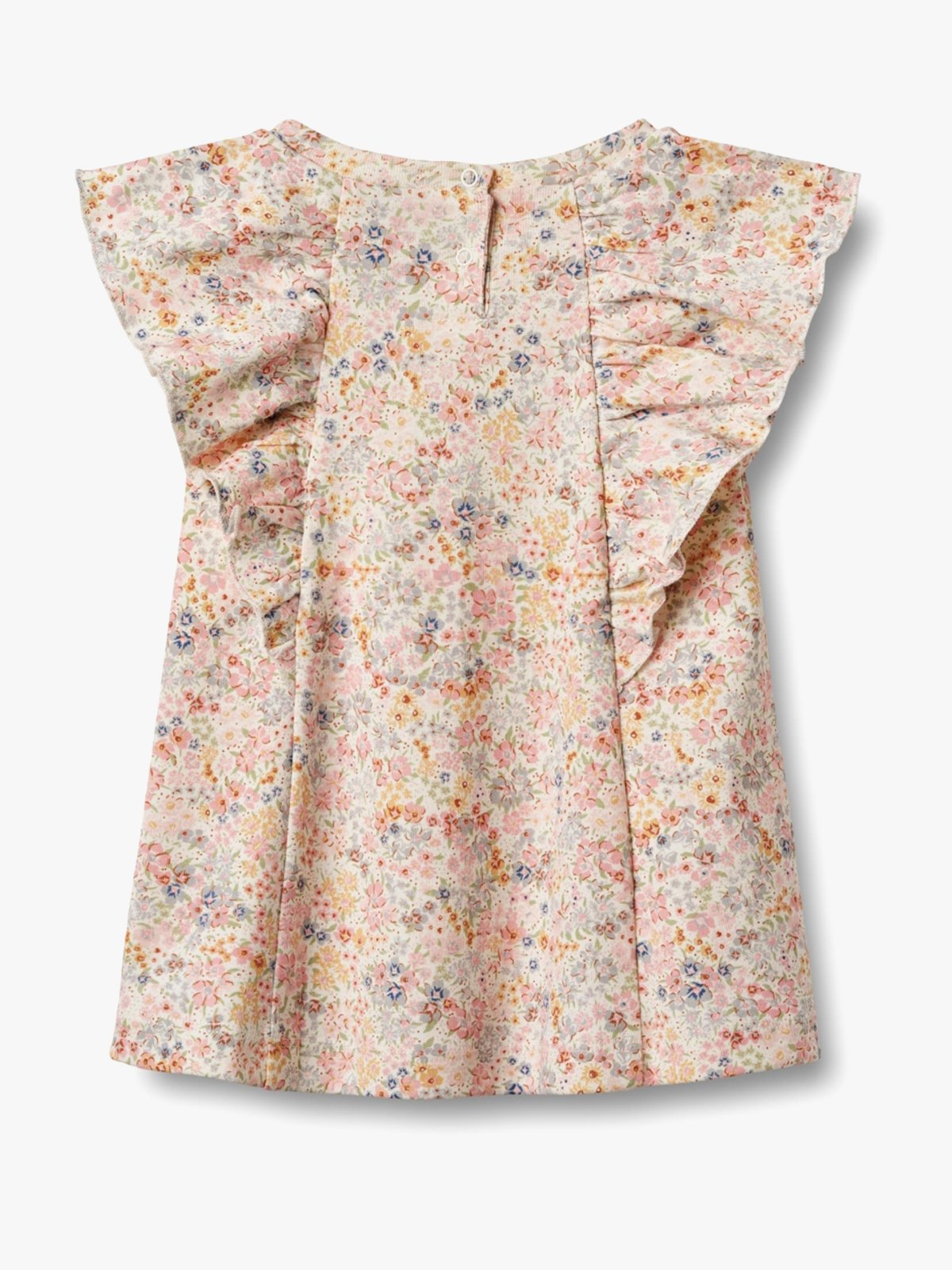 Wheat Jersey Dress Ruffle Shirley Bright Flowers