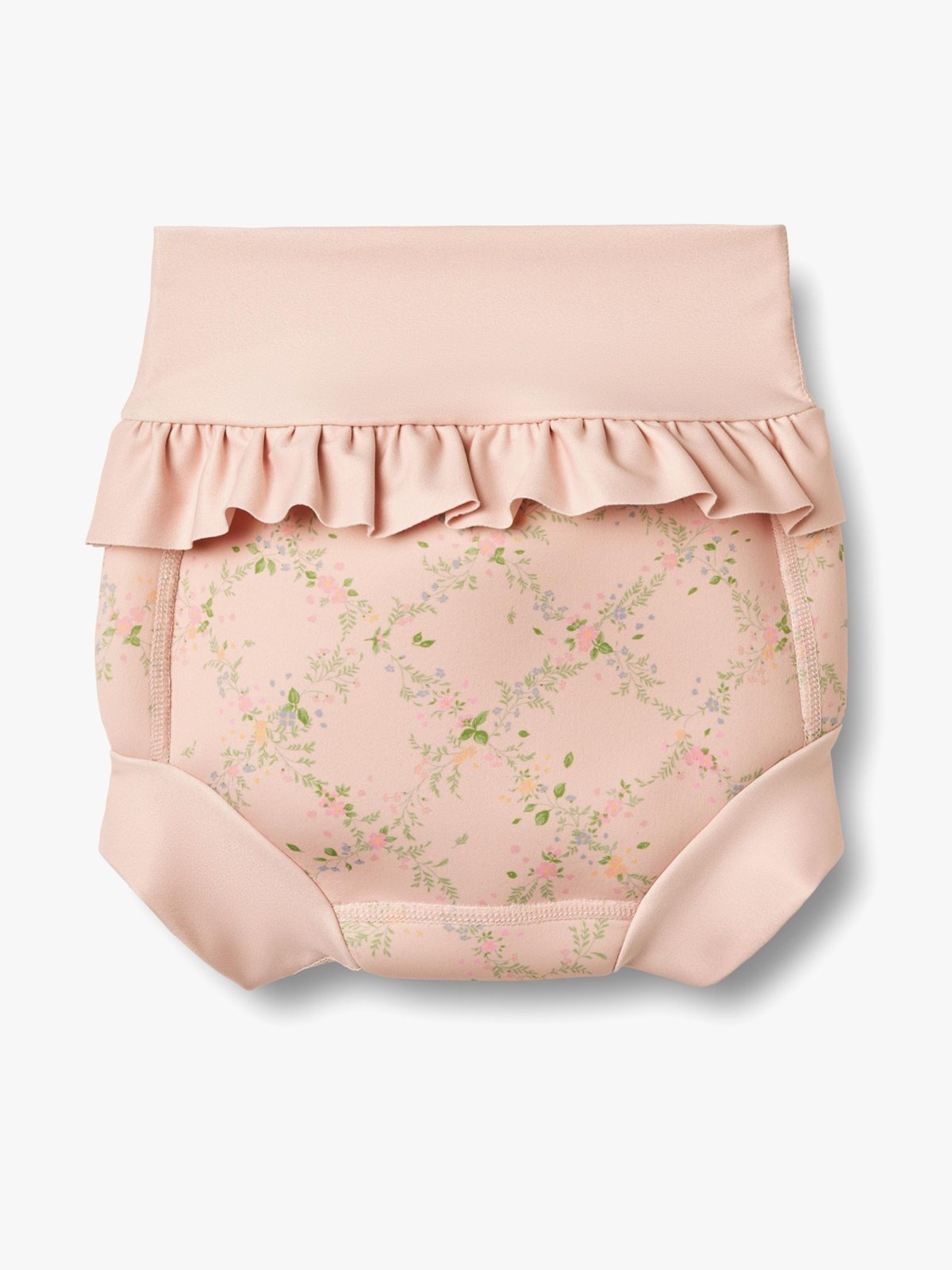 Wheat Neoprene Swim Pants Rita Powder Checked Flowers