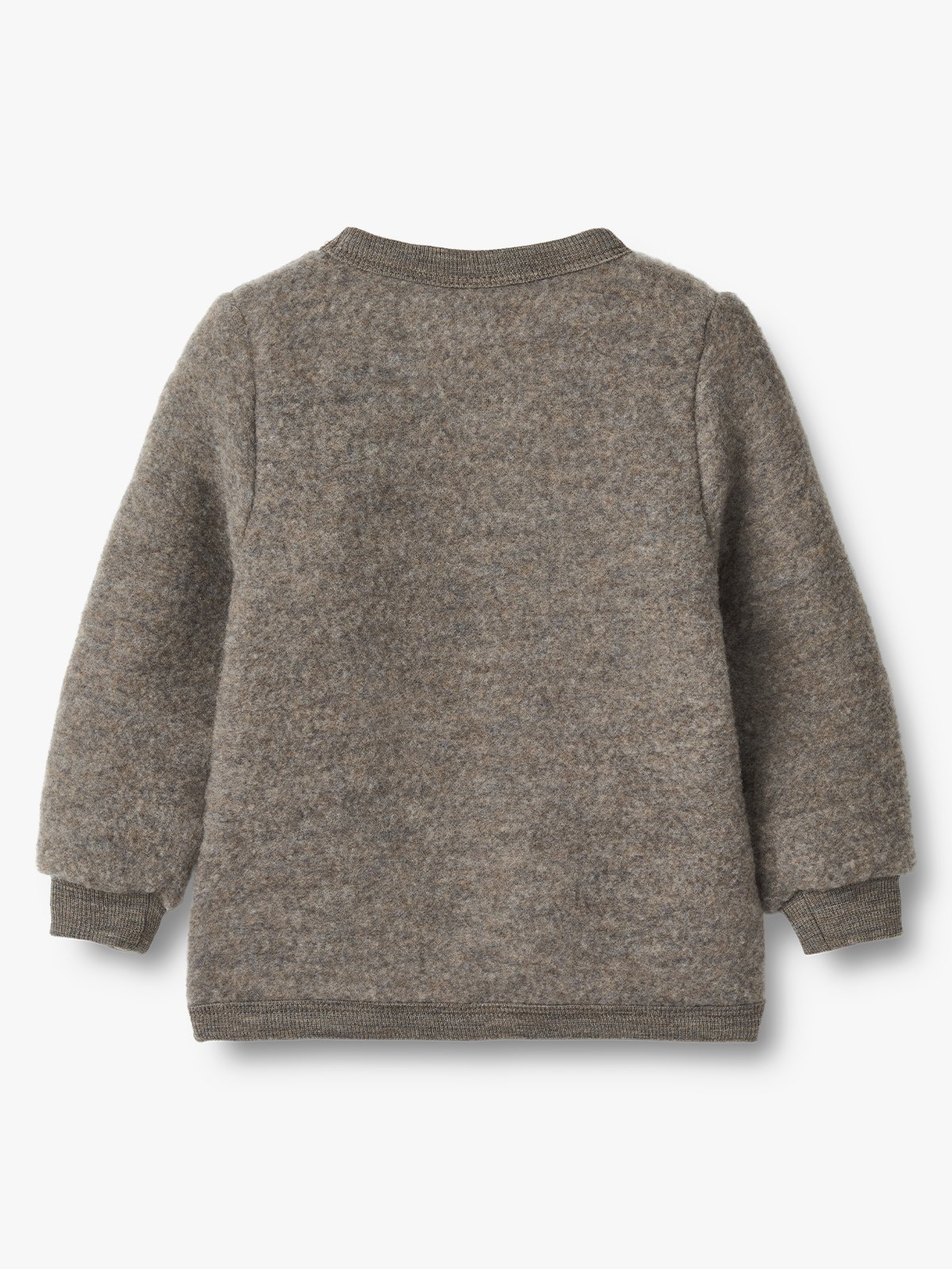 Wheat Wool Fleece Cardigan Kari Brown Melange