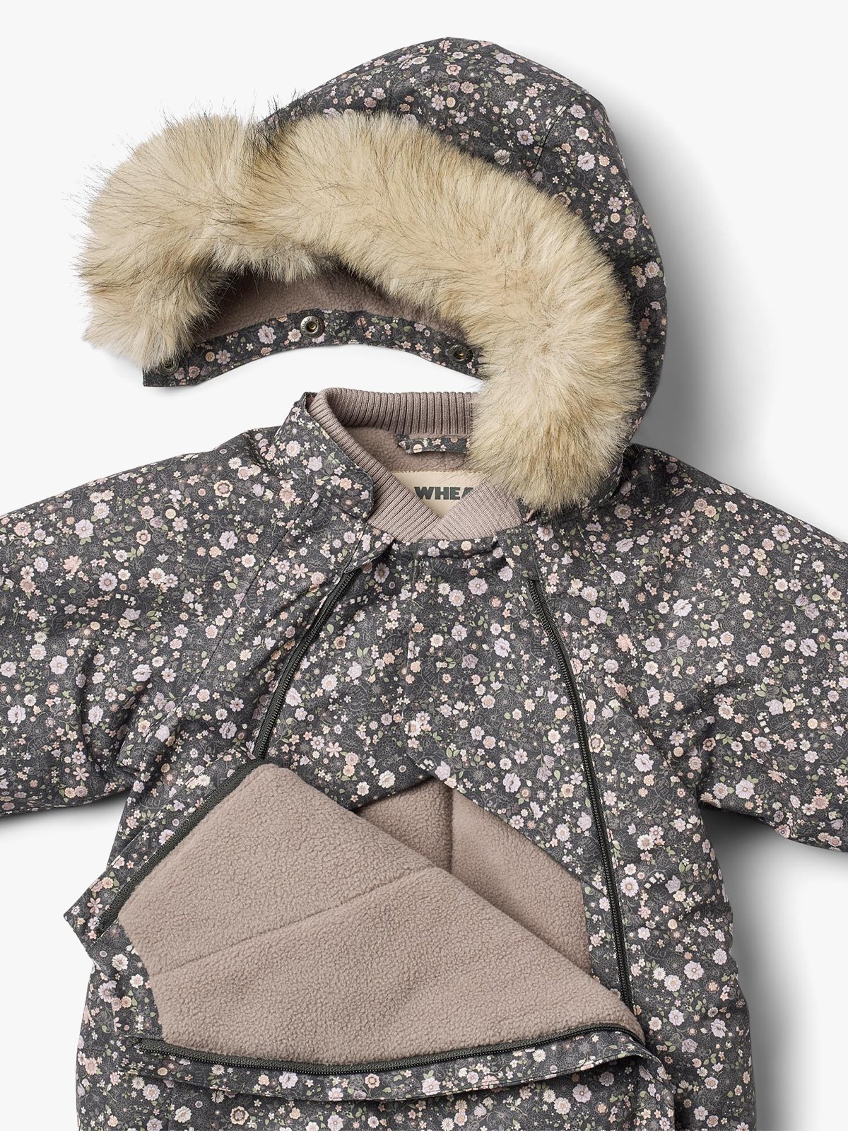 Wheat Snowsuit Nickie 9528 black sea open flowers