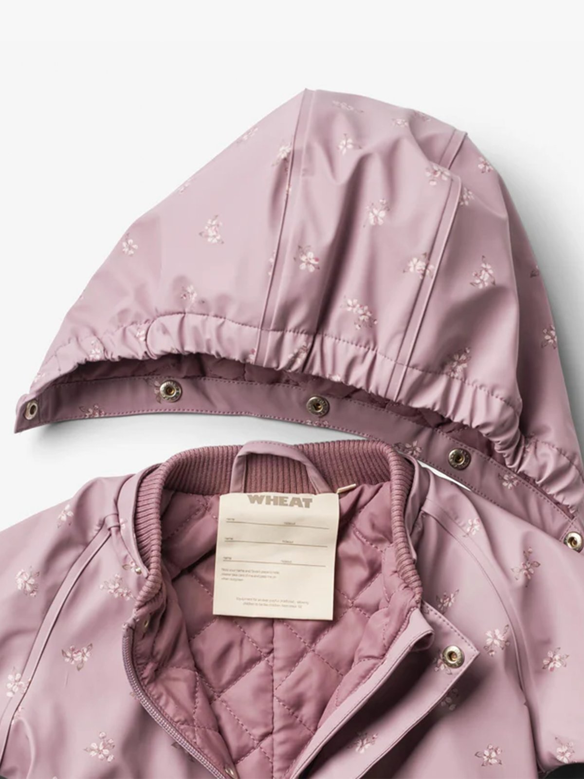 Wheat Thermo Rainsuit Aiko Soft Lilac Flowers