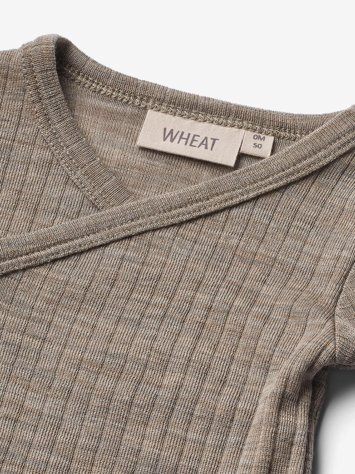 Wheat Wool Silk Body Long Sleeve Willow Khaki Melange