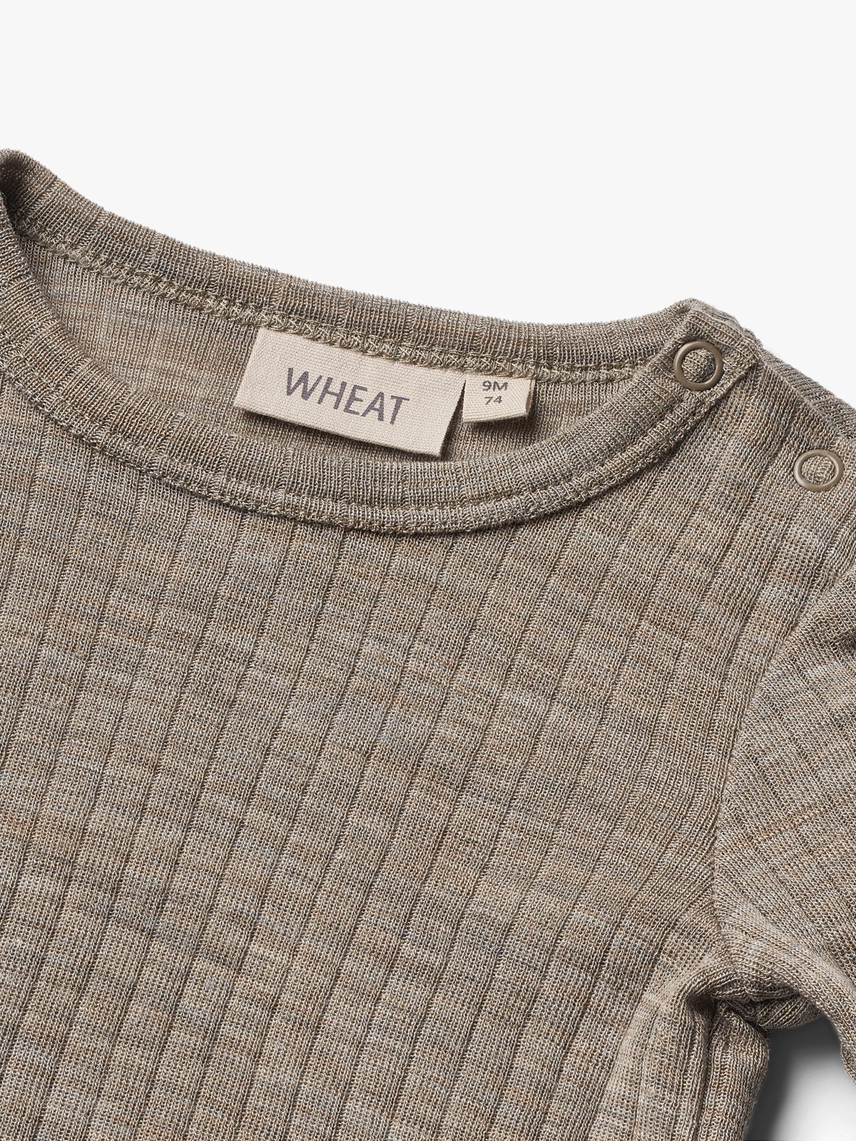Wheat Wool Silk Body Long Sleeve Lucca Khaki Melange