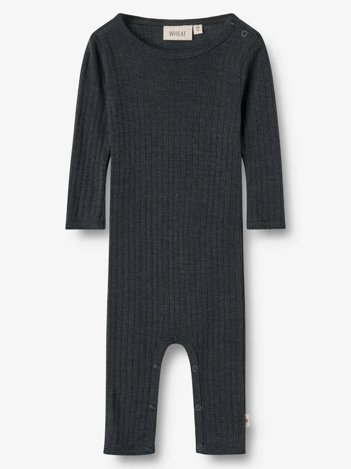 Wheat Wool Silk Jumpsuit Long Sleeve Frankie Navy
