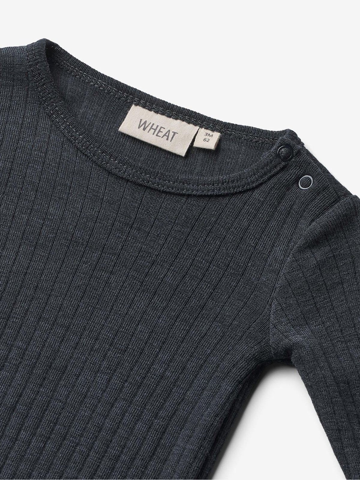 Wheat Wool Silk Jumpsuit Long Sleeve Frankie Navy