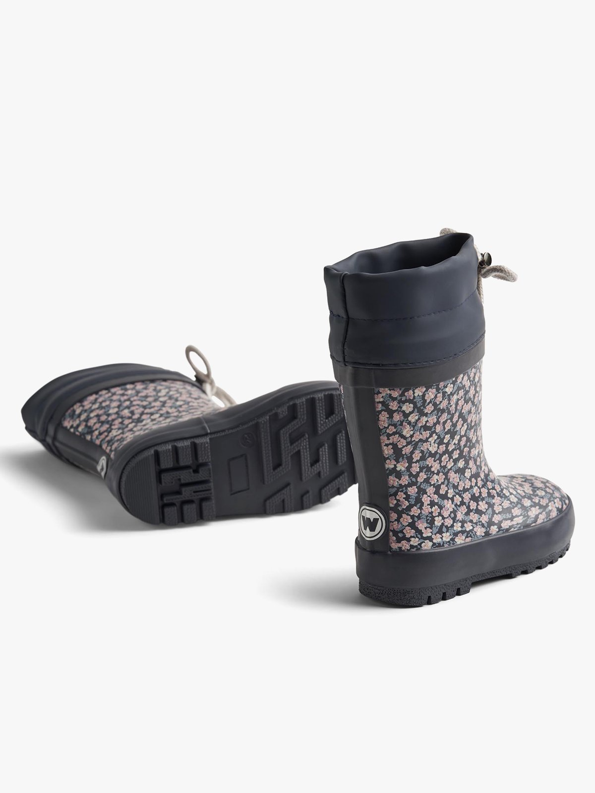 Wheat Rubber Boot Thermo Print Raining Flowers