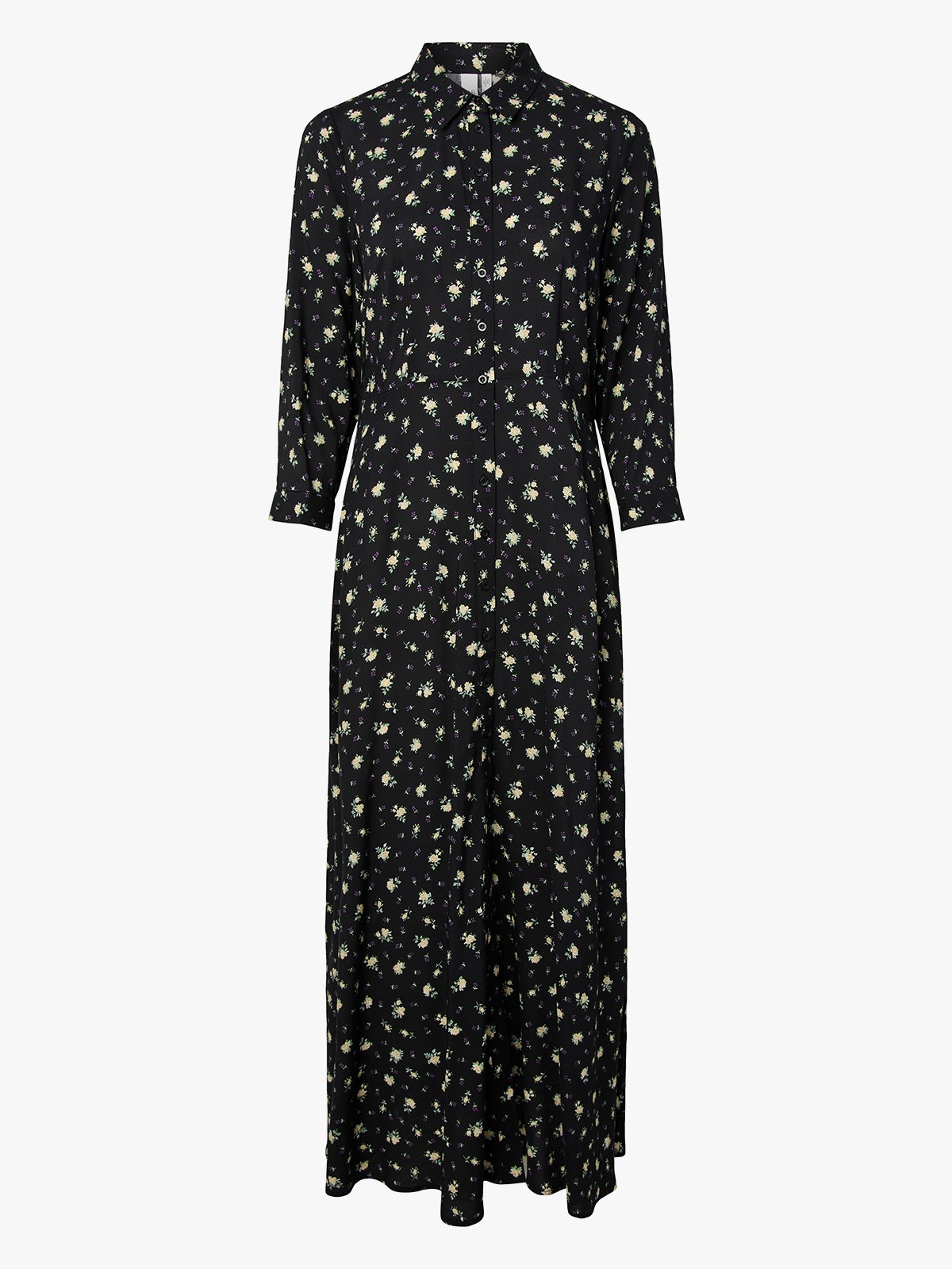 Y.A.S Savanna Long Shirt Dress Black Petia