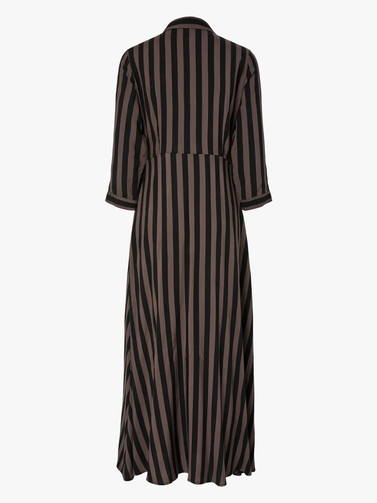 Y.A.S Savanna Long Shirt Dress Chocolate Brown / Black