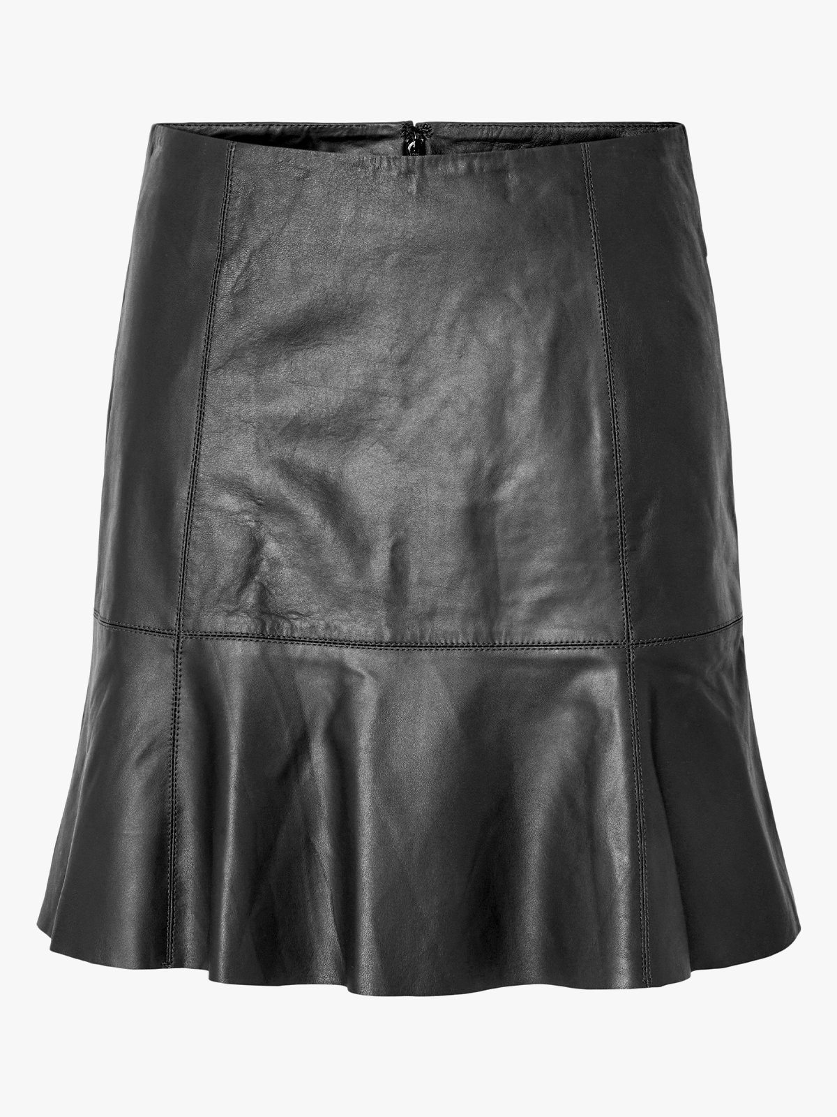 Y.A.S Colly Mid Waist Naplon Leather Skirt Black