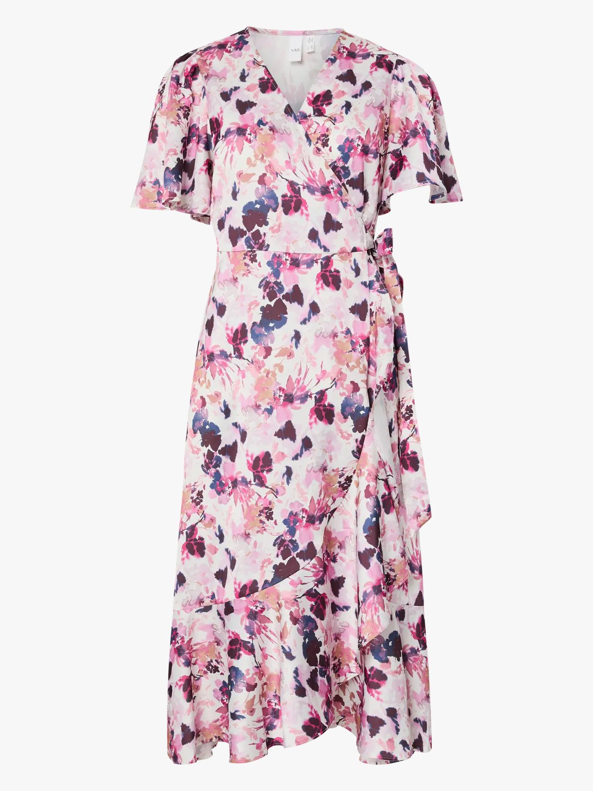 Y.A.S Thea 2/4 Midi Wrap Dress Pristine Lynn