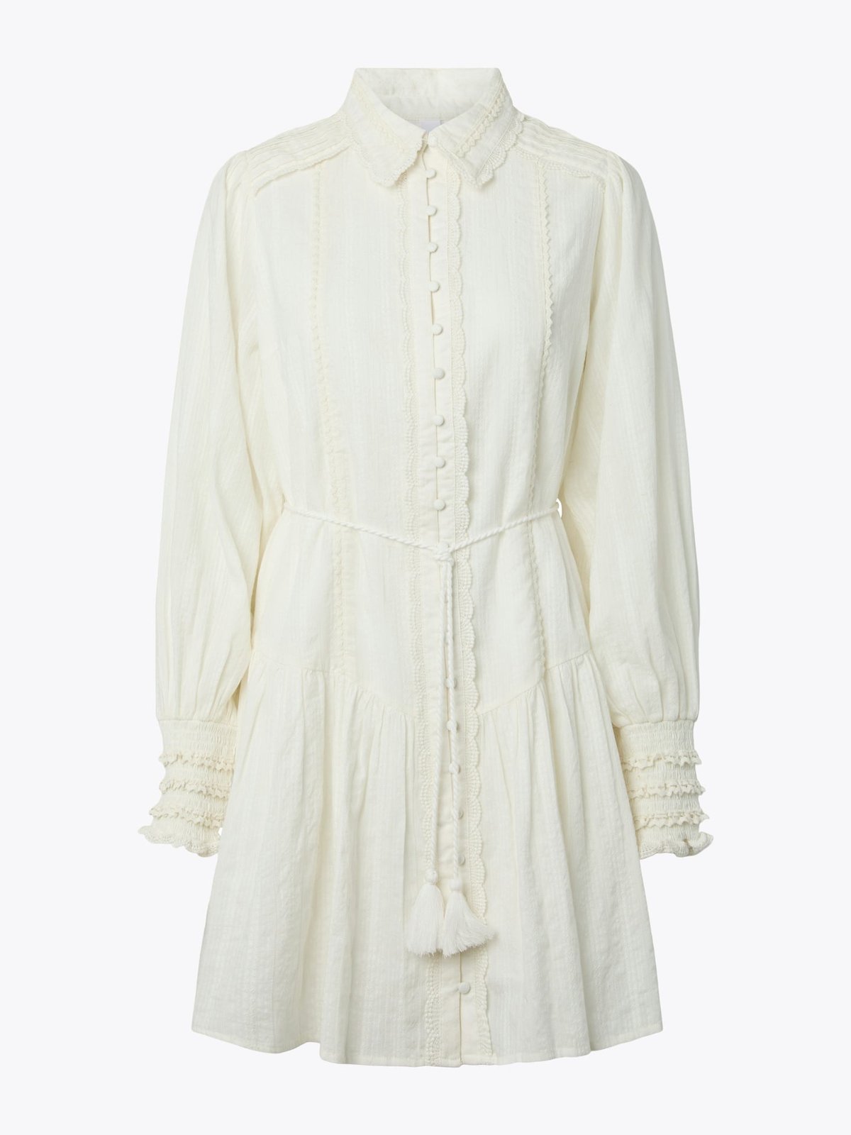 Y.A.S Somellie Long Sleeve Shirt Dress Star White