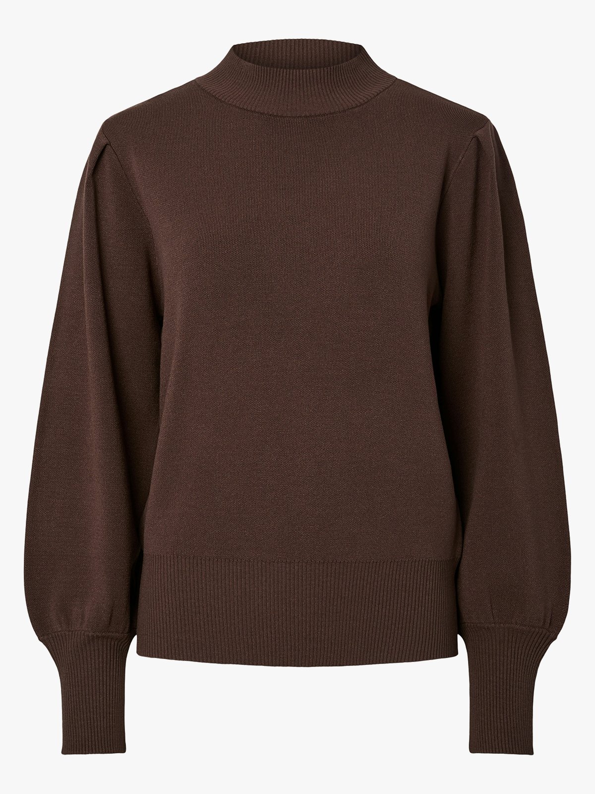 Y.A.S Fonny Long Sleeve Knit Pullover Chocolate Brown
