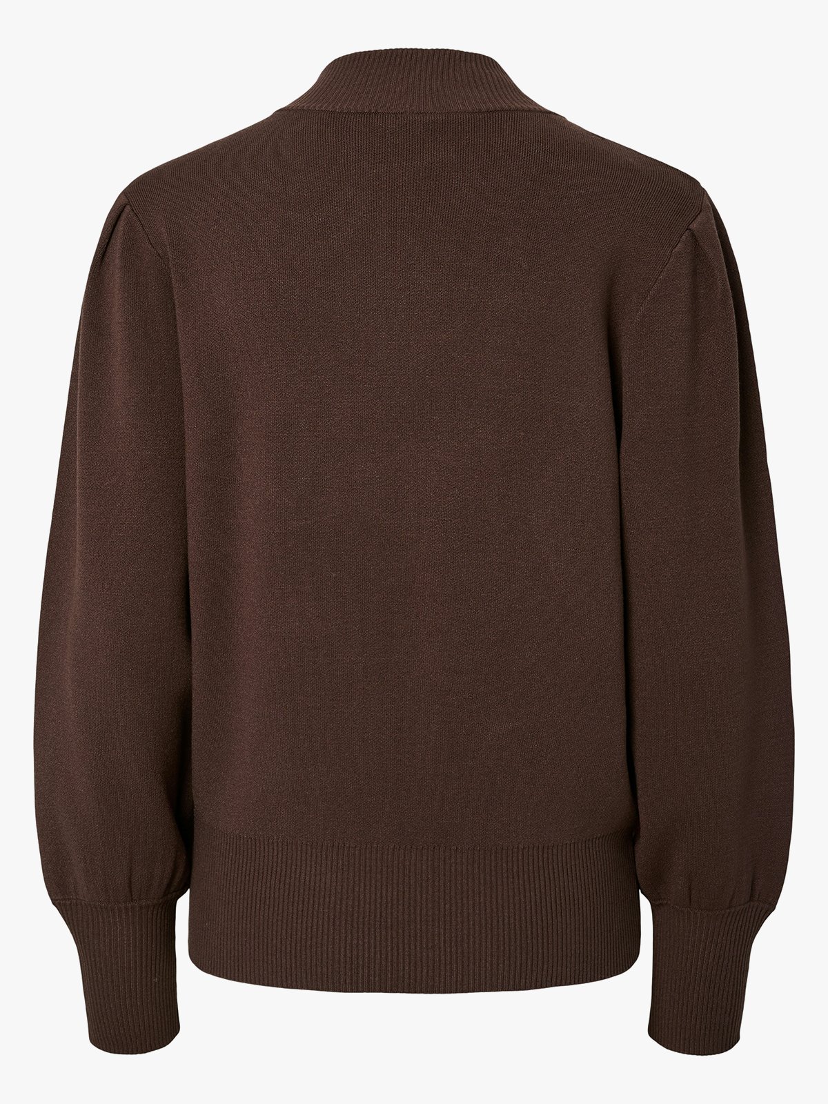 Y.A.S Fonny Long Sleeve Knit Pullover Chocolate Brown