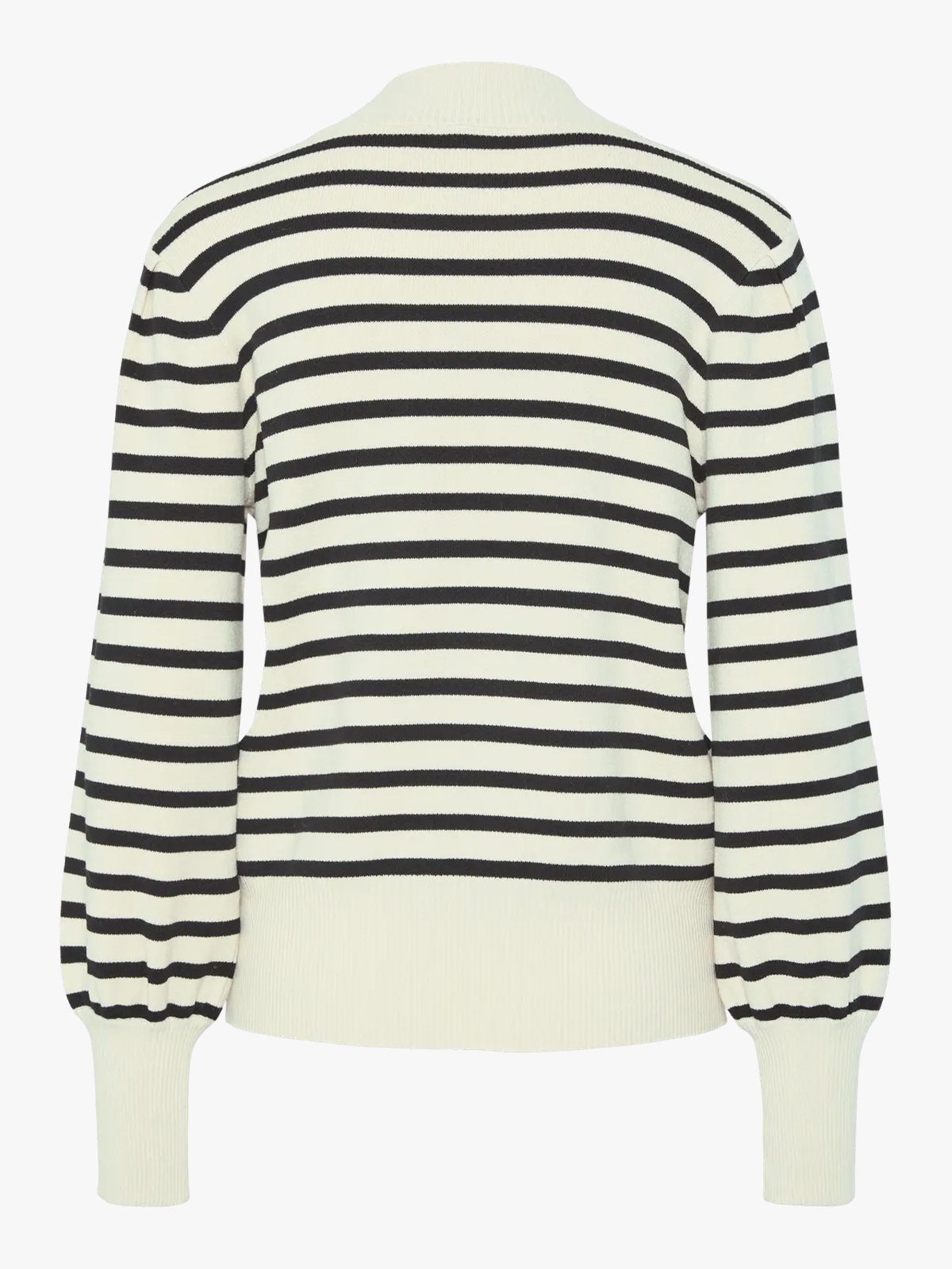 Y.A.S Fonny Long Sleeve Knit Pullover Birch Black Stripes