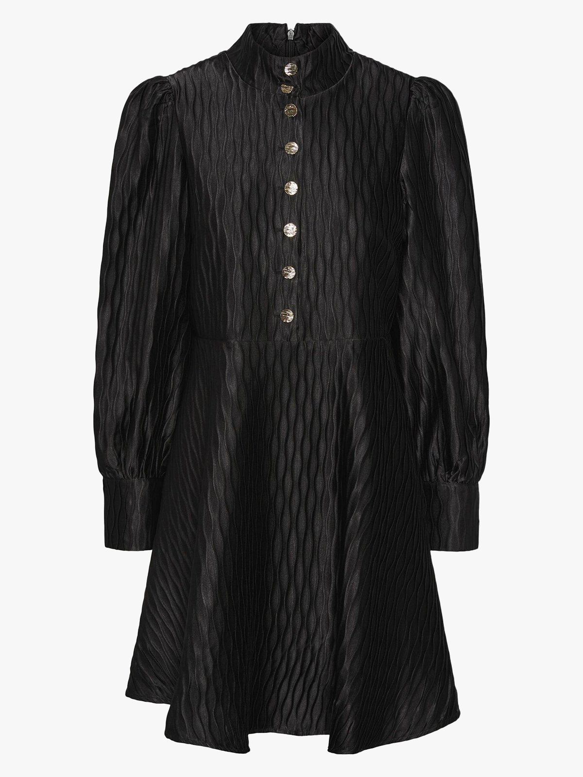 Y.A.S Ripple Long Sleeve Dress Black