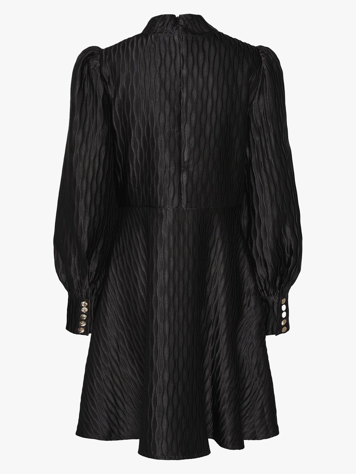 Y.A.S Ripple Long Sleeve Dress Black