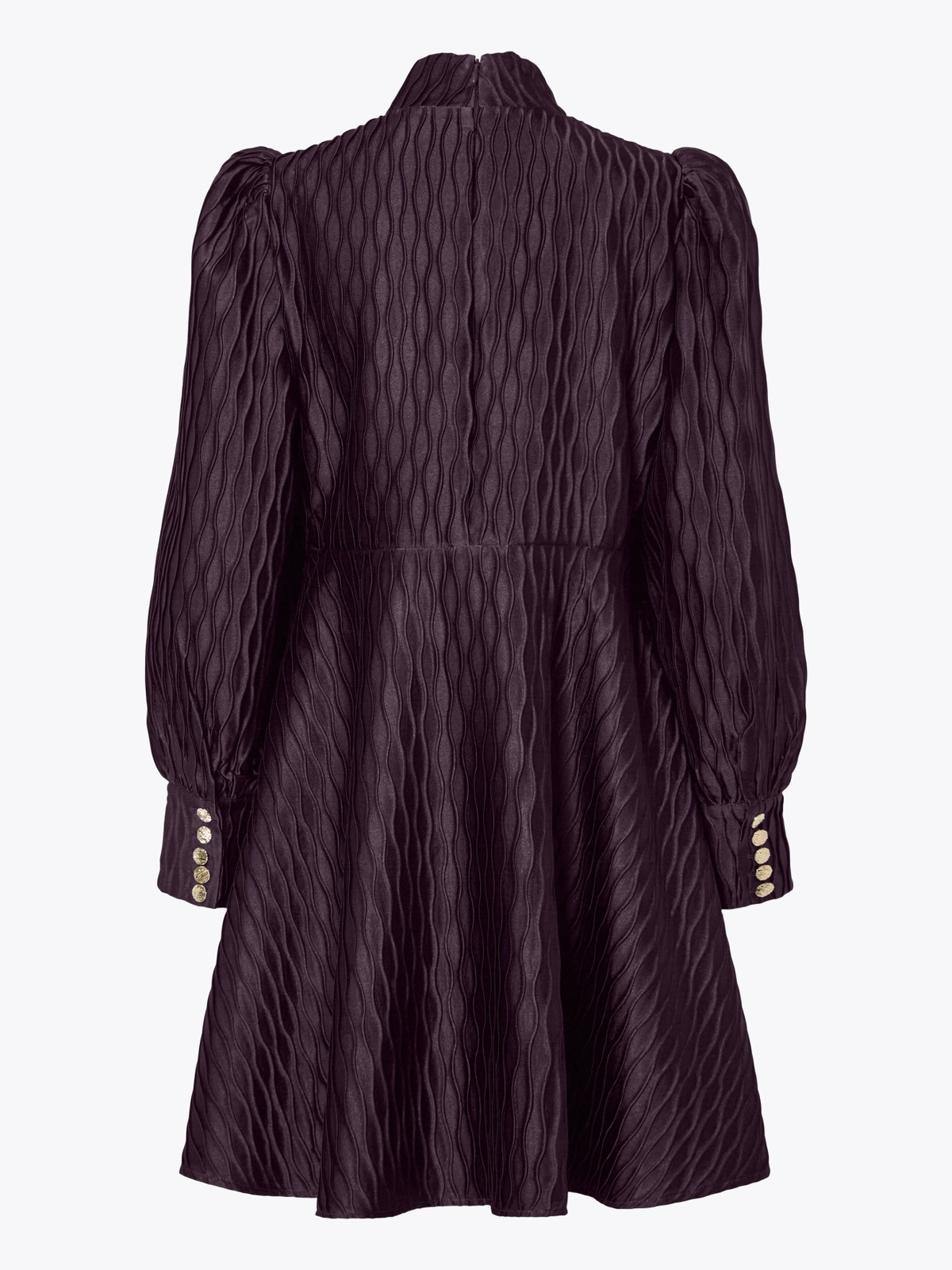 Y.A.S Ripple Long Sleeve Dress Plum Perfect