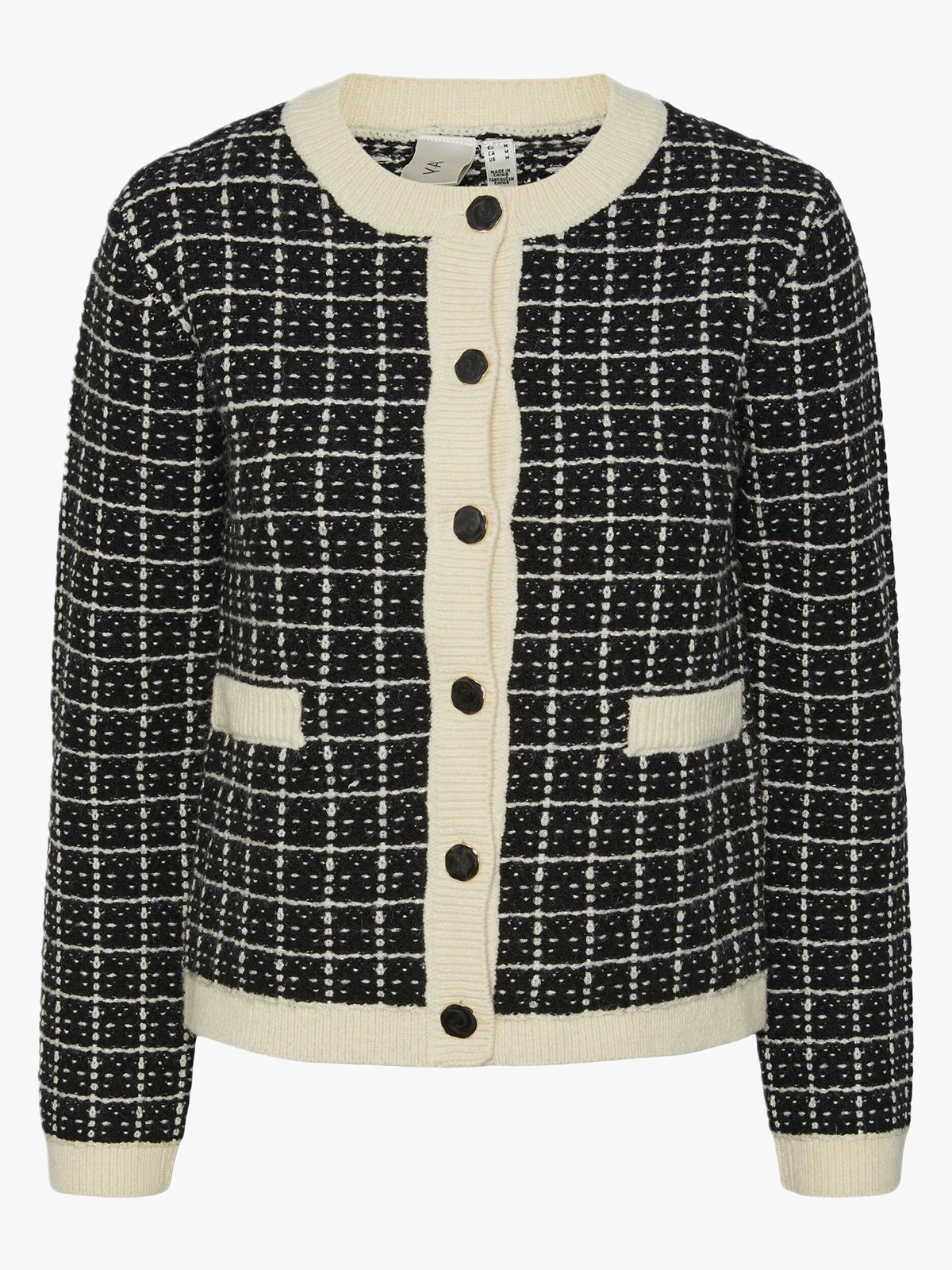 Y.A.S Livia Long Sleeve Short Knit Cardigan Black