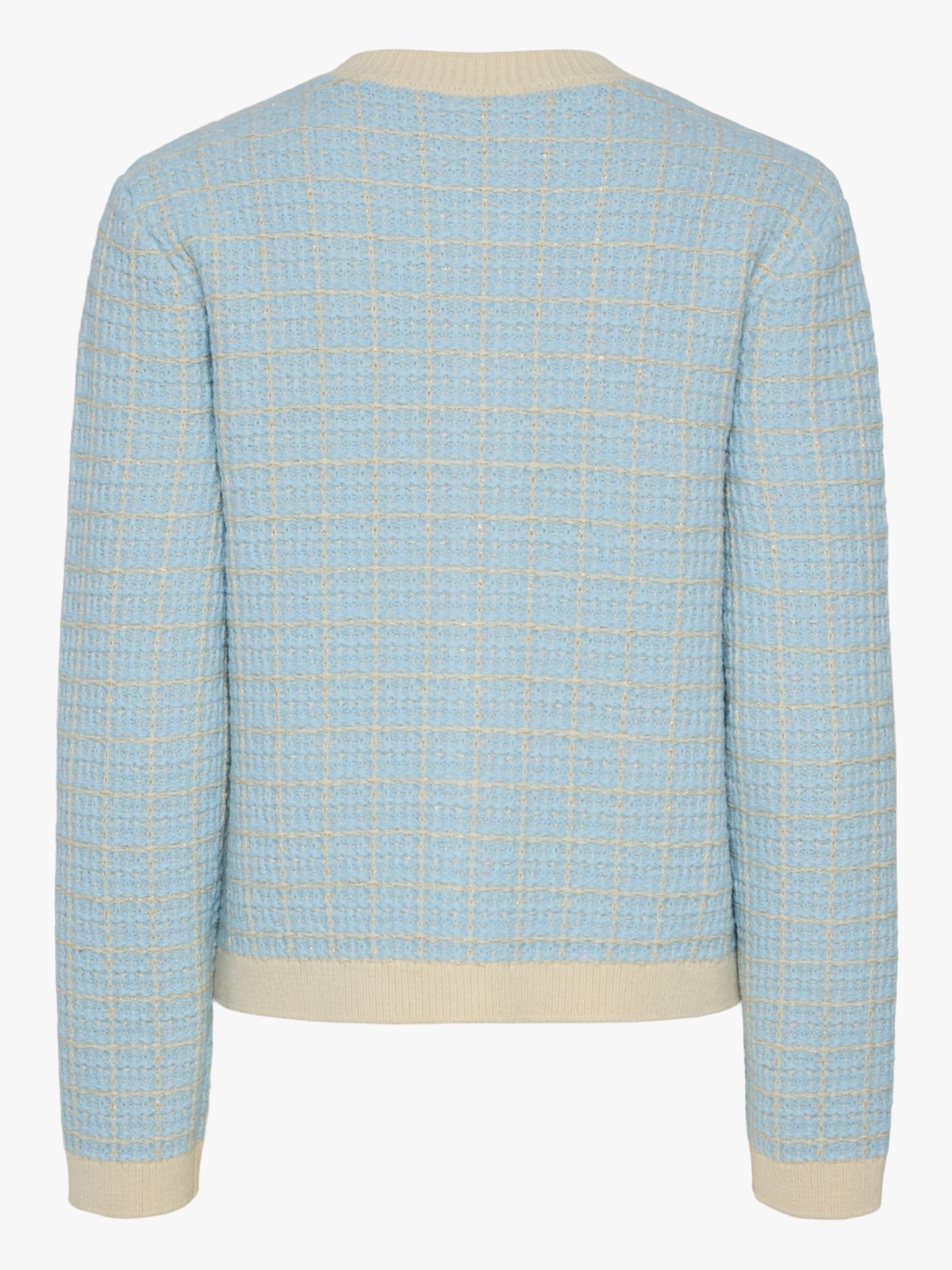 Y.A.S Livia Long Sleeve Short Knit Cardigan Birch / Clear Sky