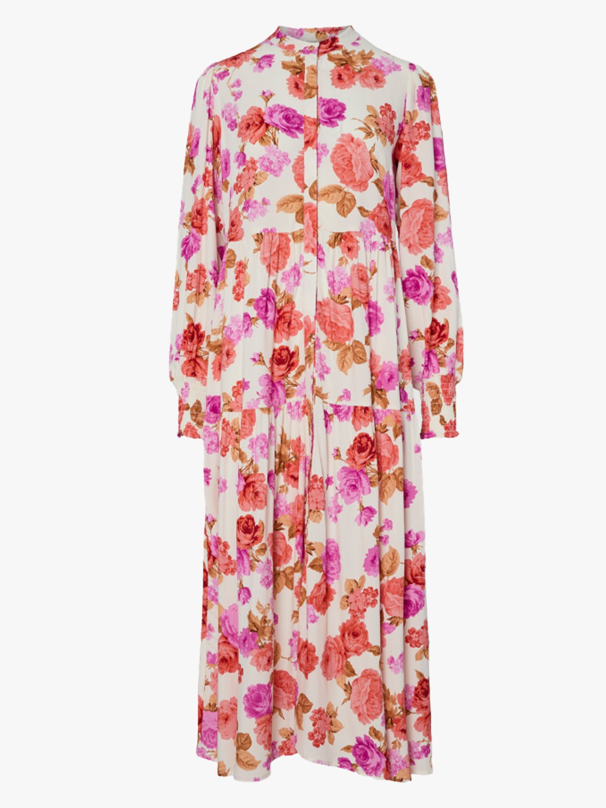 Y.A.S Asina Long Sleeve Long Shirt Dress Rød