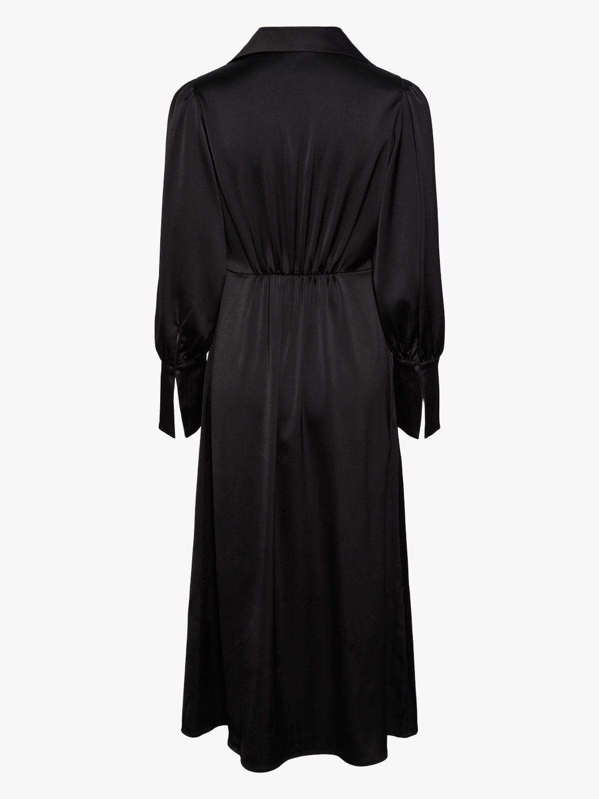 Y.A.S Pella Long Sleeve Long Shirt Dress Black