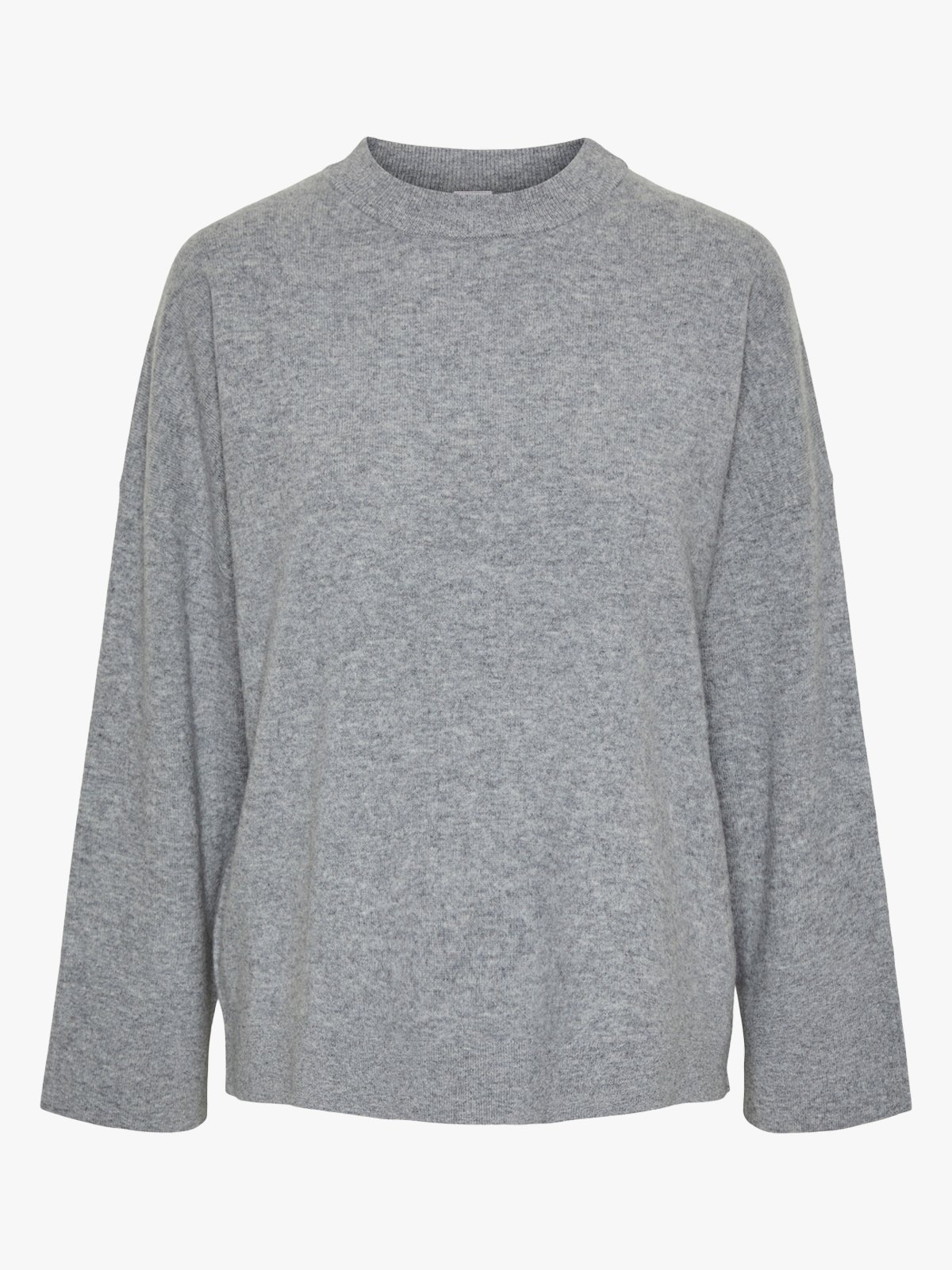 Y.A.S Emilie O-Neck Knit Pullover Light Grey Melange