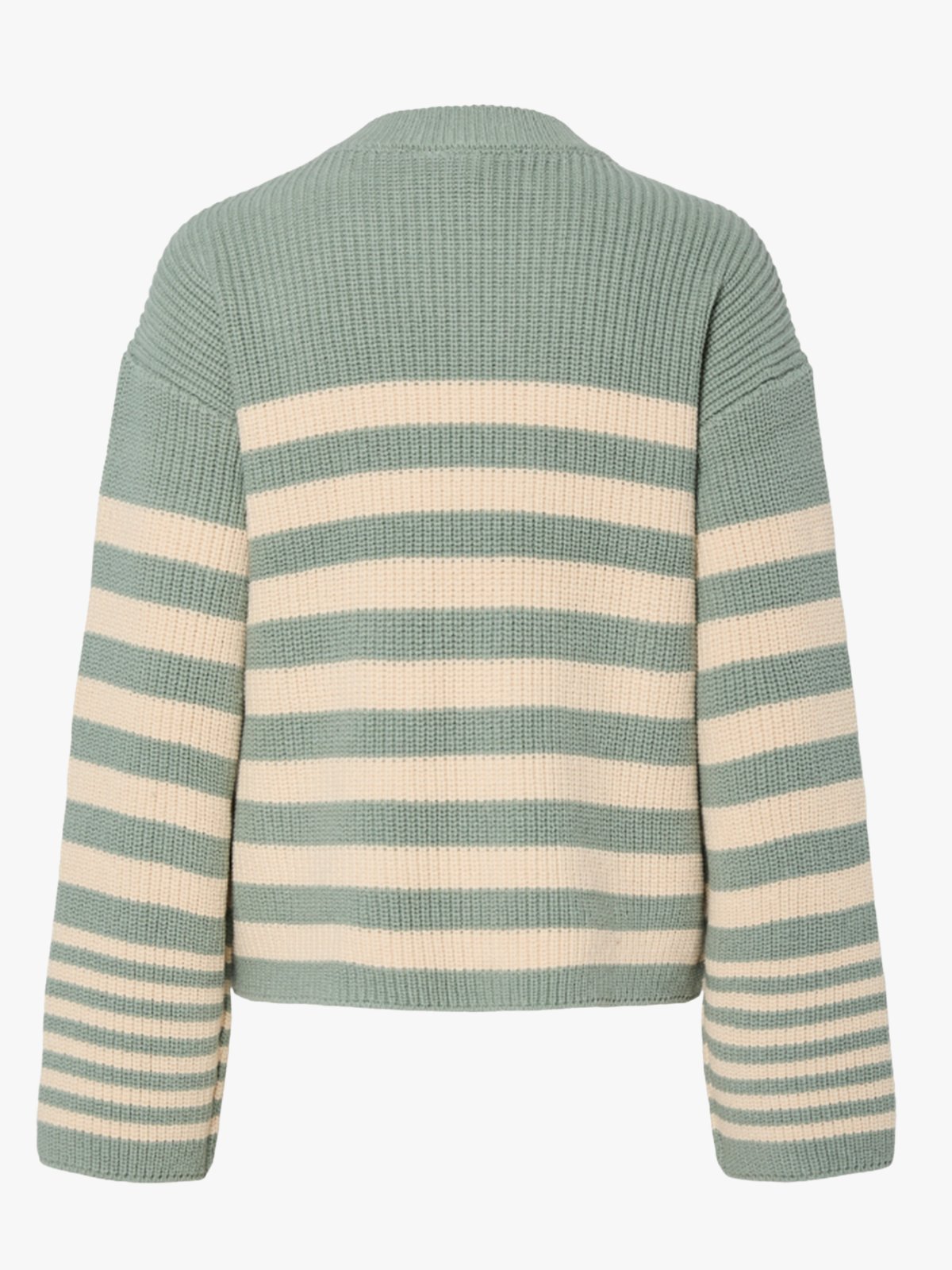 Y.A.S Riga Long Sleeve Knit Pullover Iceberg Green / Sandshell